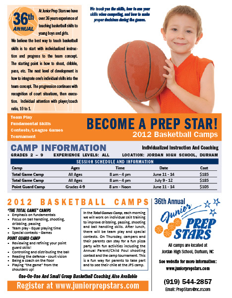 Flyer for camp back