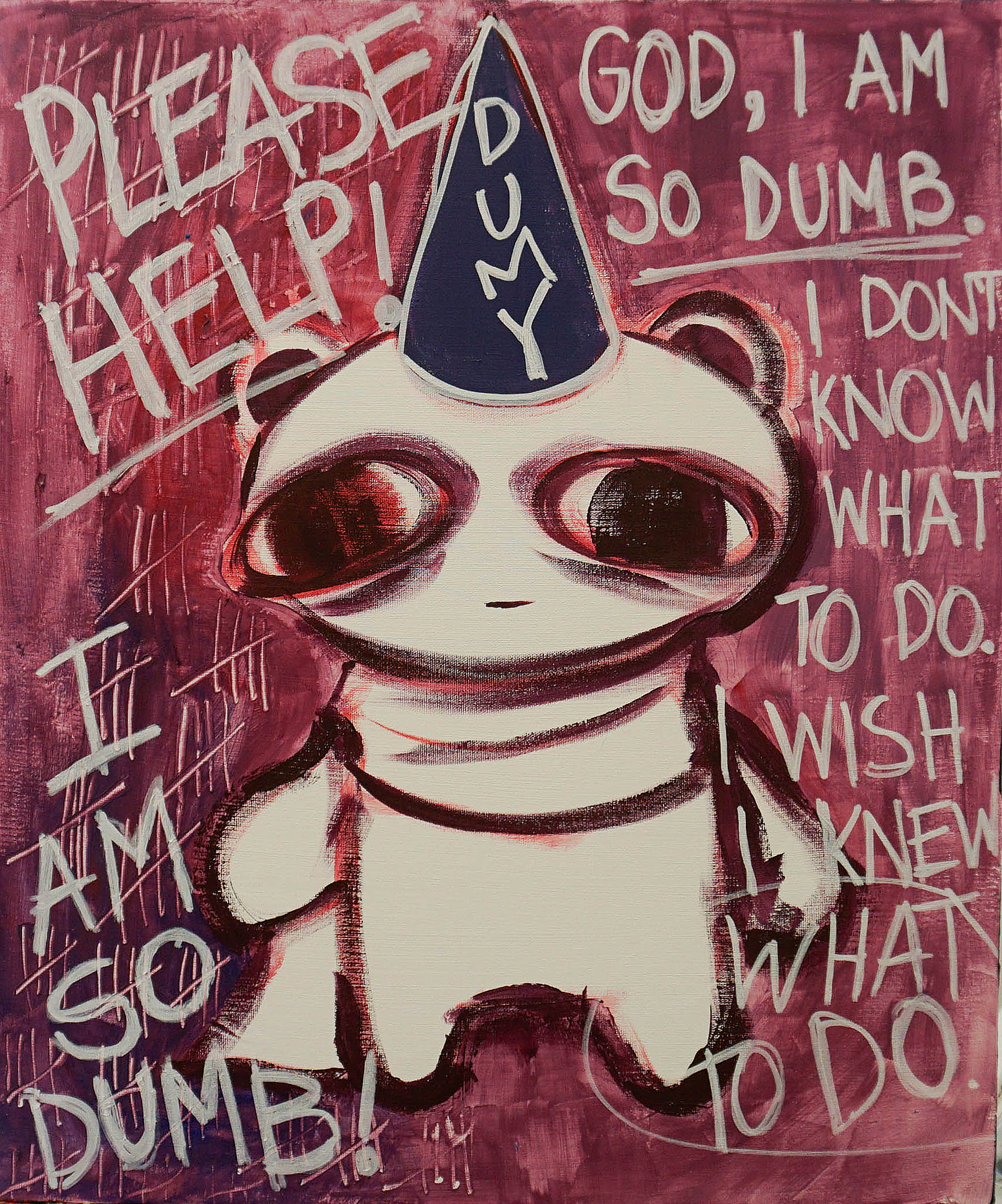 "please help dumy", 24" x 30", acrylic on canvas, 2022