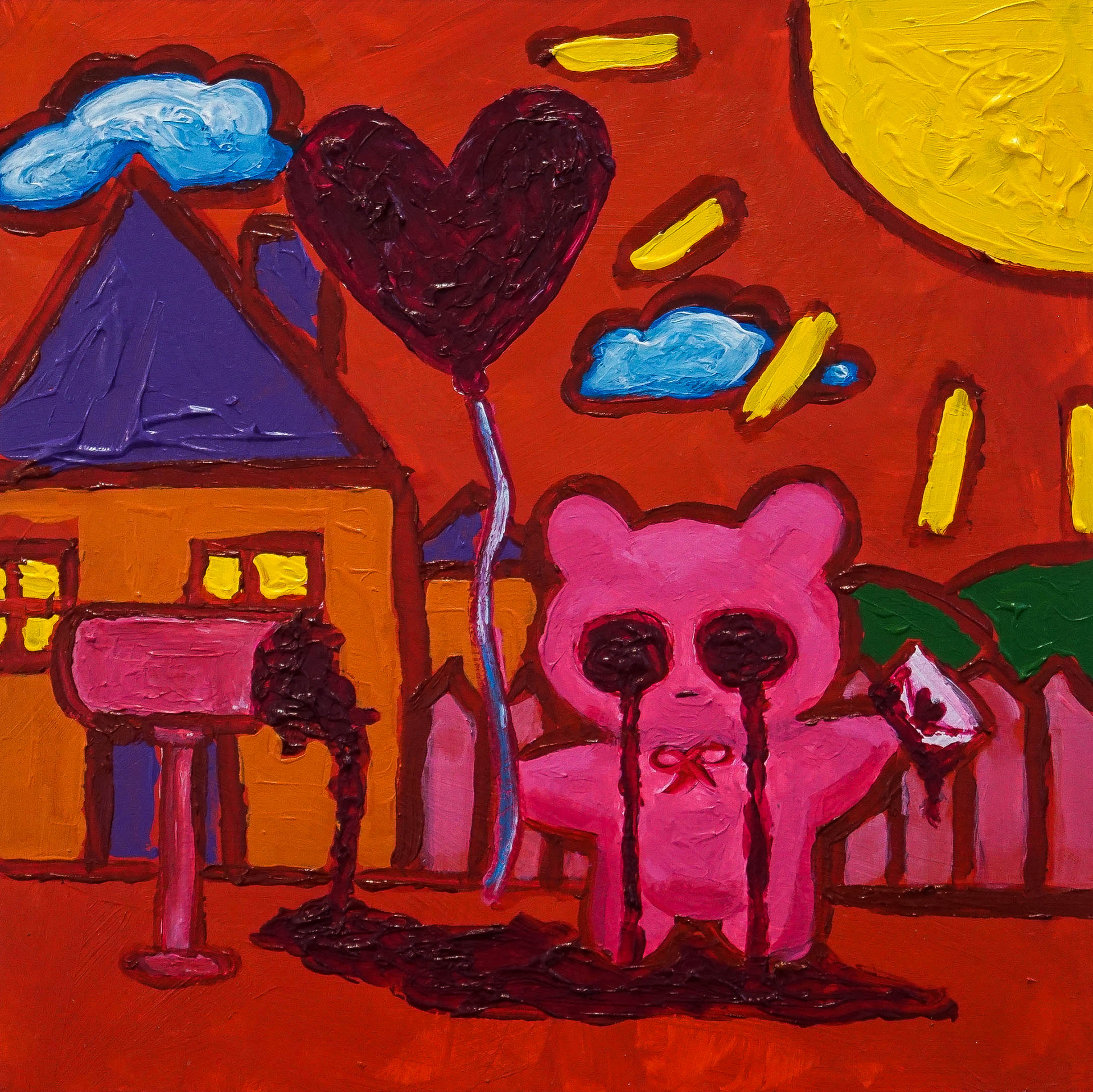 "loveletter", acrylic on panel, 12" x 12", 2023