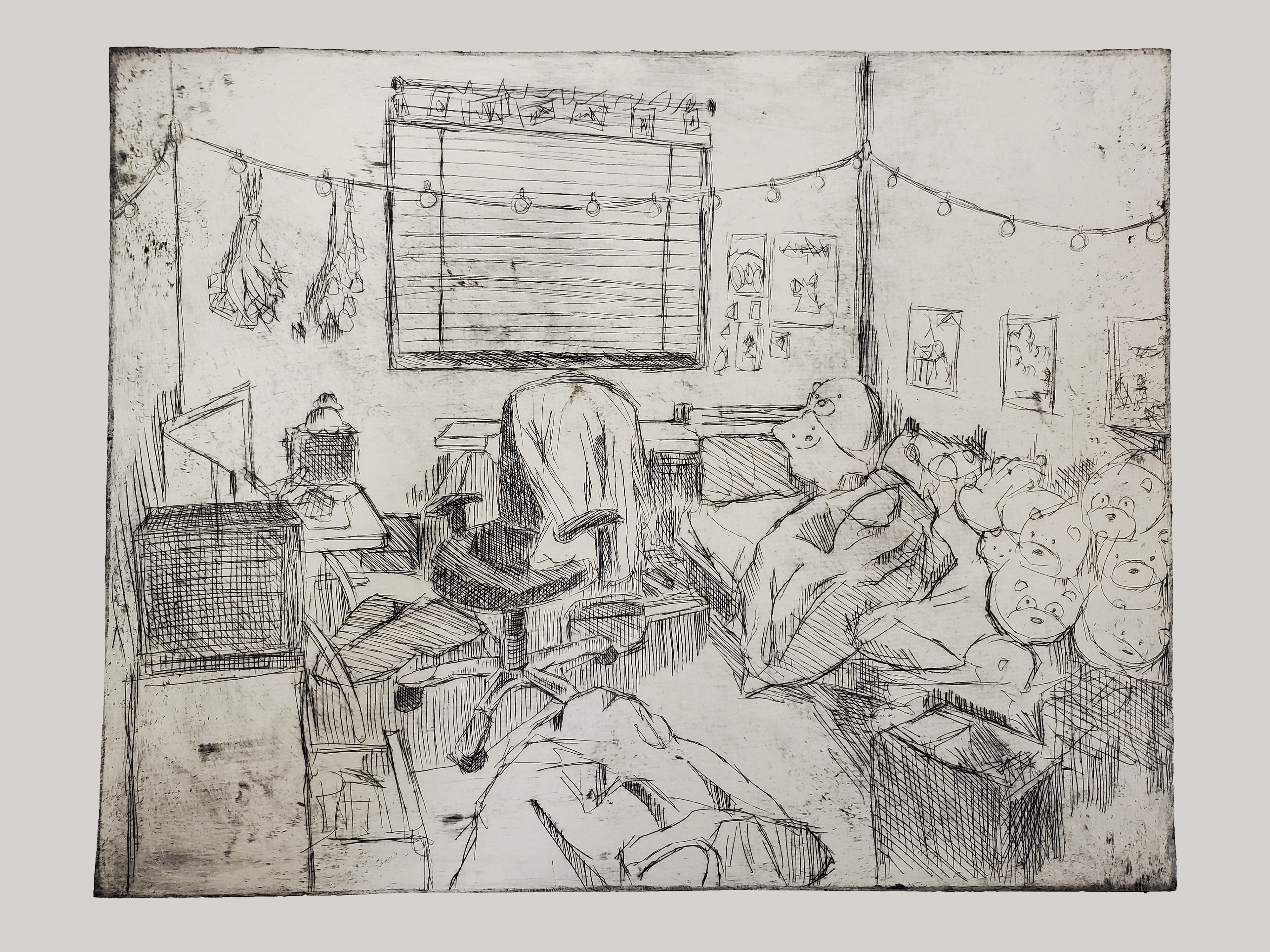 "untitled", drypoint/relief, 2022