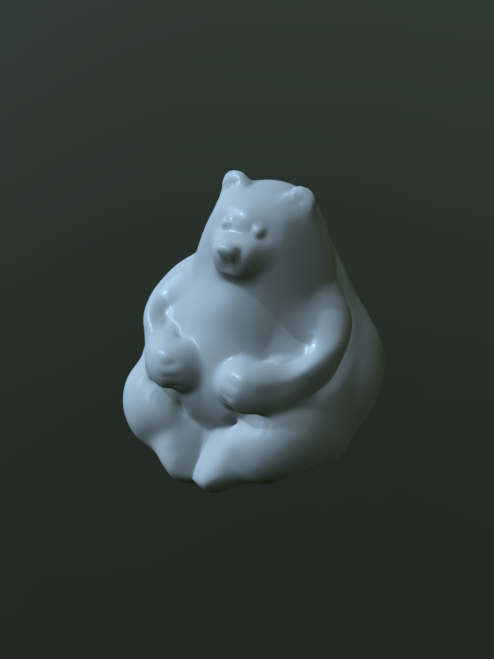 "chunky sitting bear", 3D model, 2022
