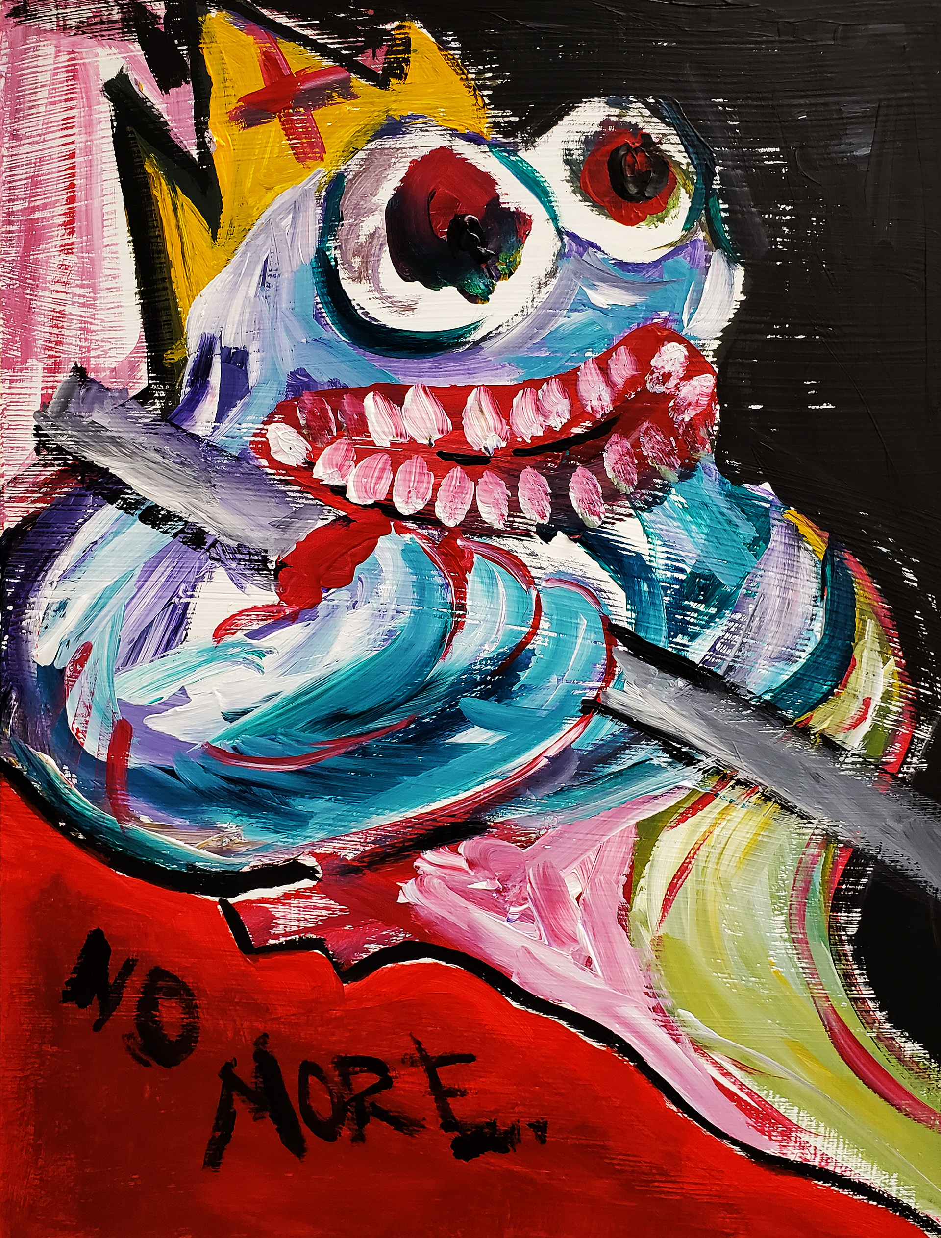 "no more", acrylic on panel, 2020