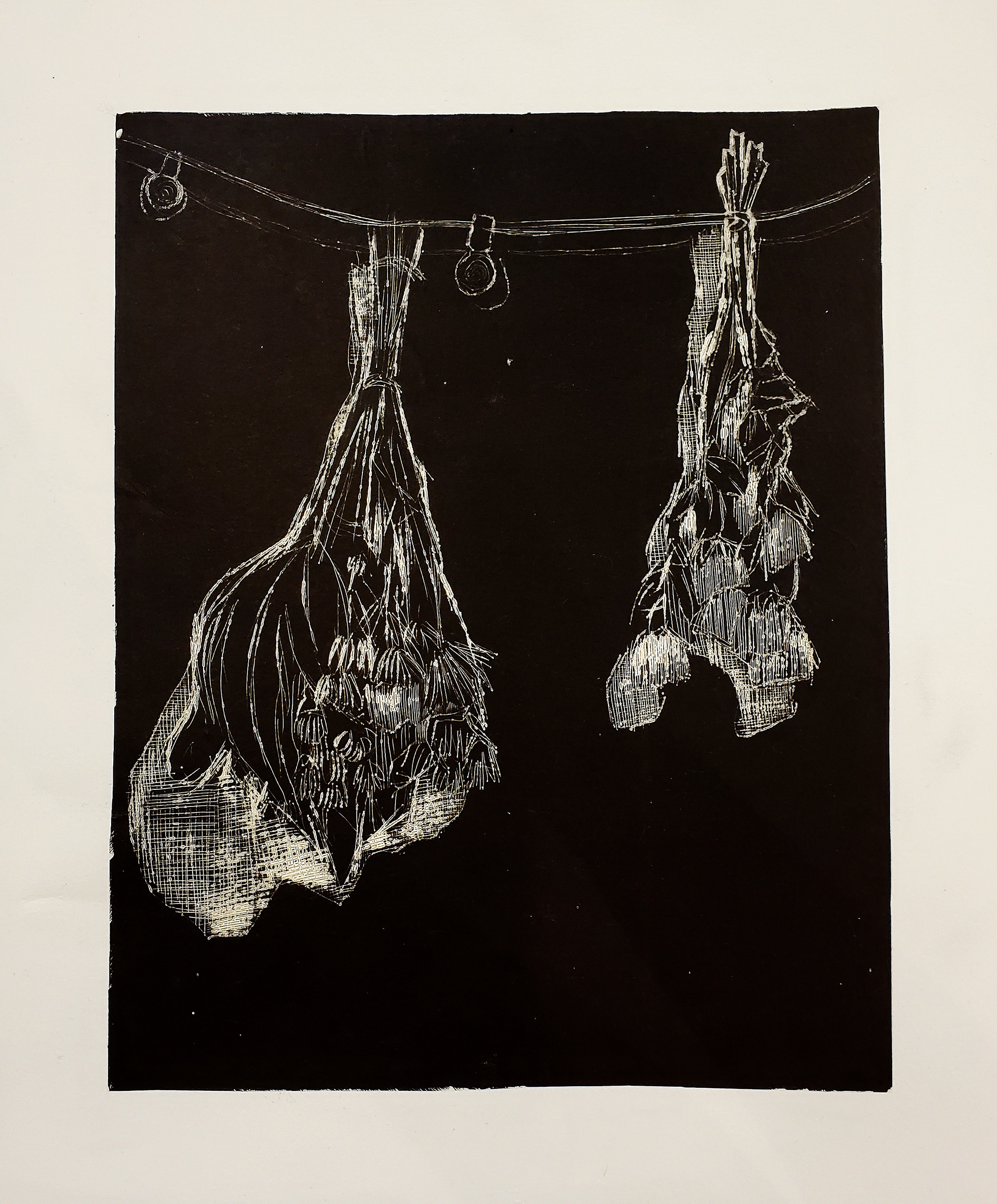 "untitled", drypoint/relief and collage, 2022