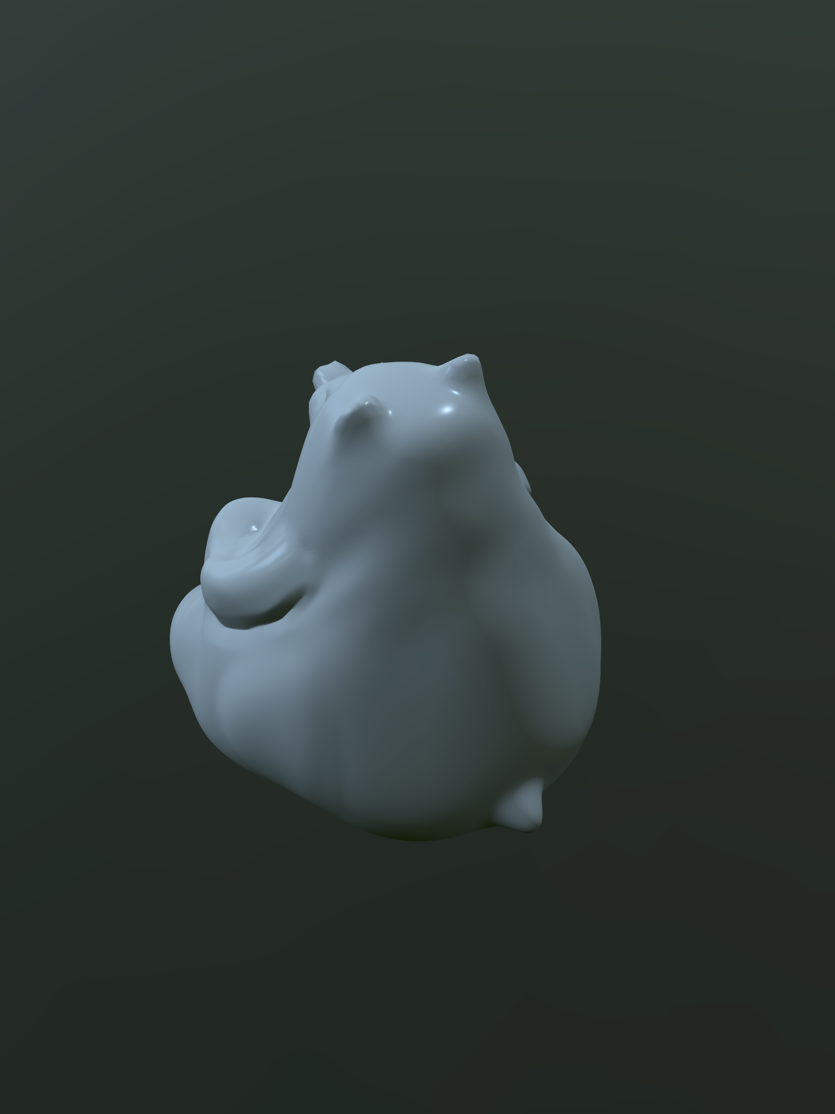 "chunky sitting bear", 3D model, 2022