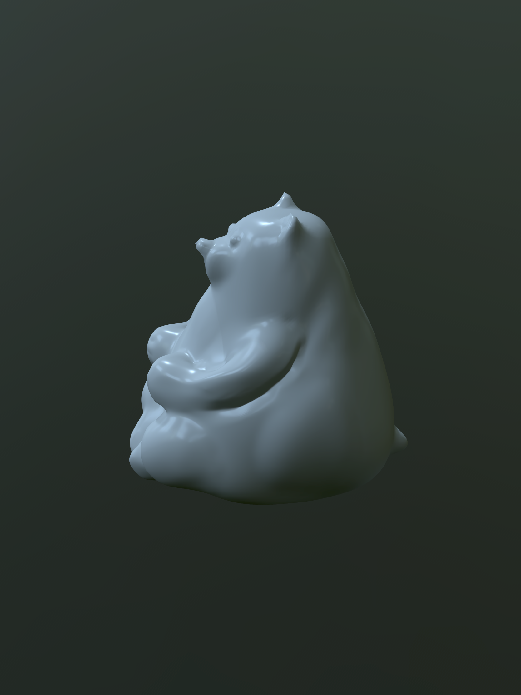 "chunky sitting bear", 3D model, 2022