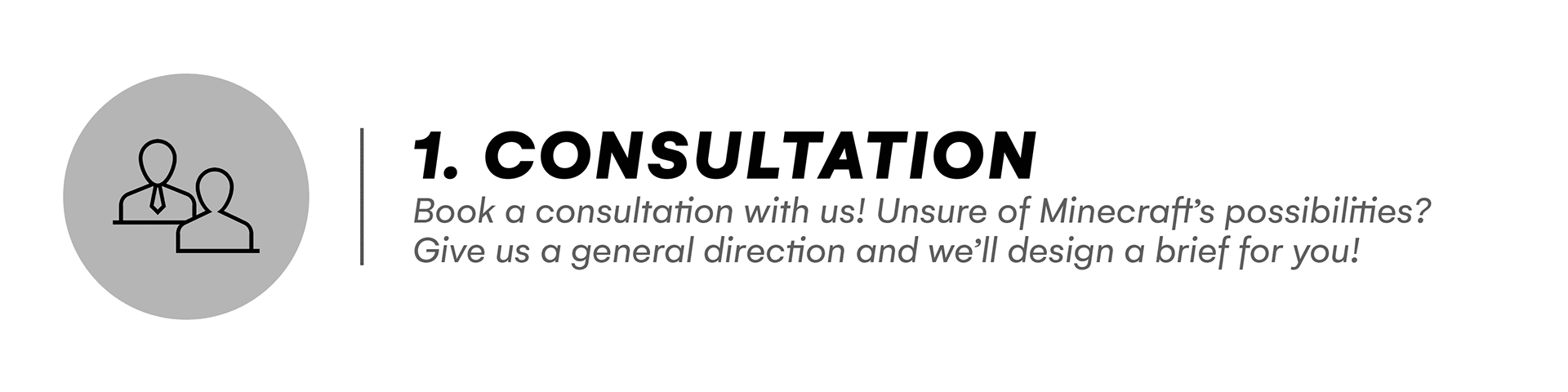 Consultation: Upon receiving a 50% deposit, our team will work on the project— sending updates to the client every 2-3 days—until completed.