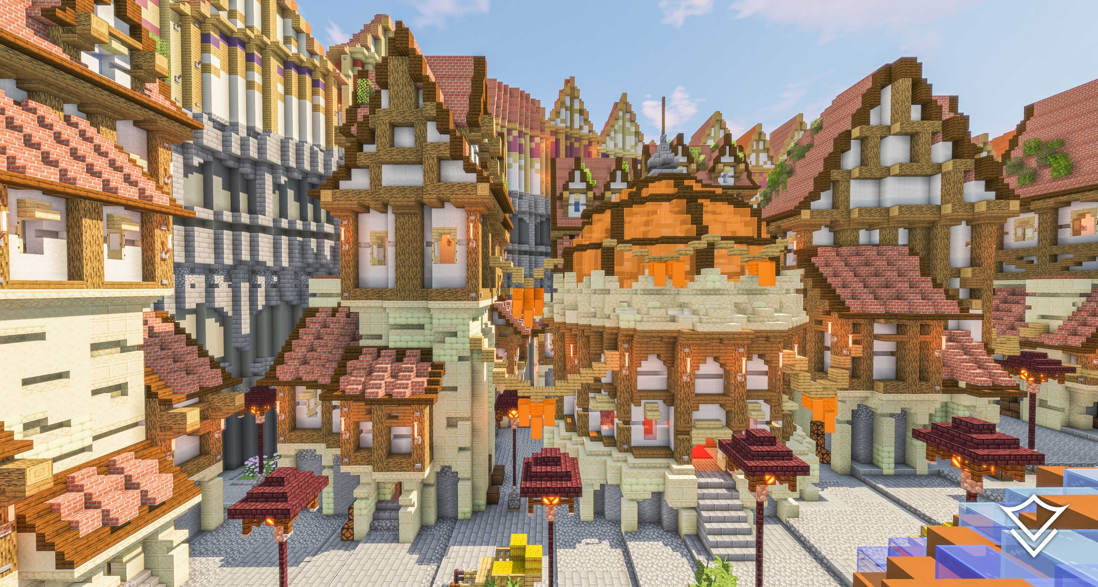 minecraft medieval town square