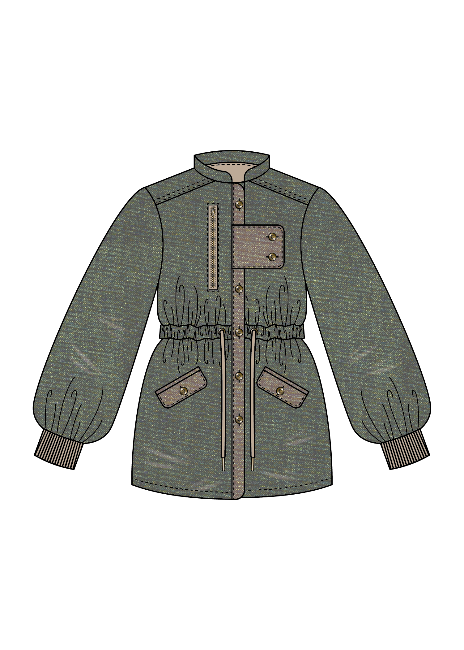 Denim Utility Jacket Front