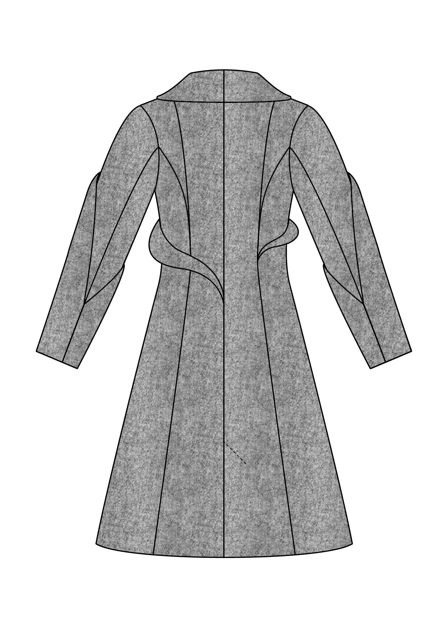 Wool Coat Technical Back