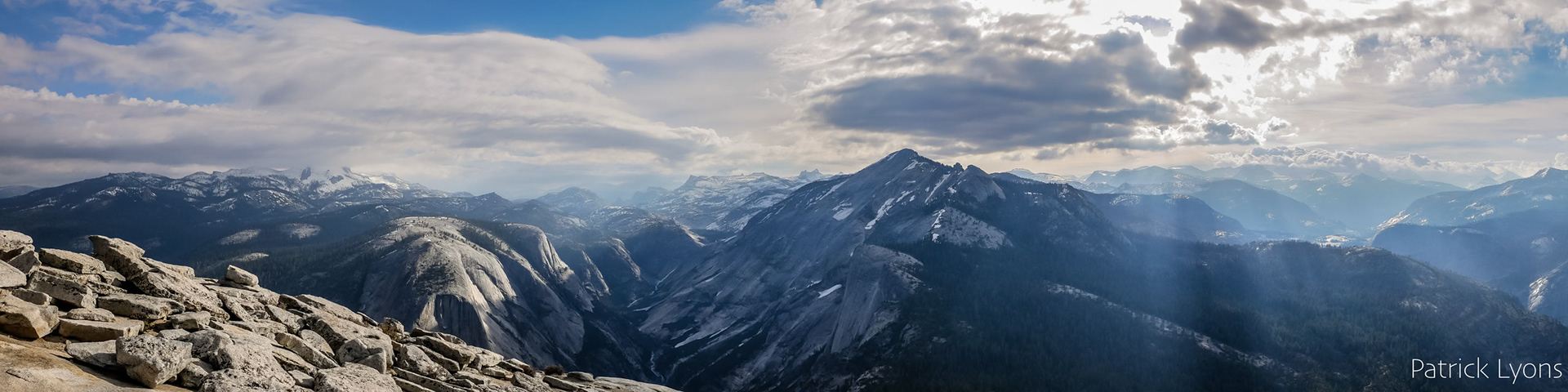Panorama from the top of Half Dome, Yosemite