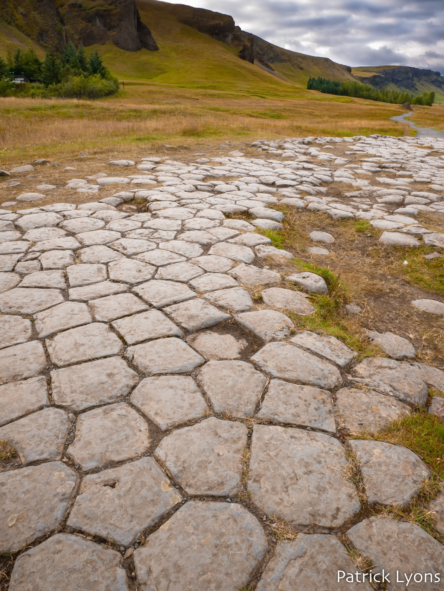 Hexagonal Basalt make up the "church floor" in Kirkjugólf, Iceland