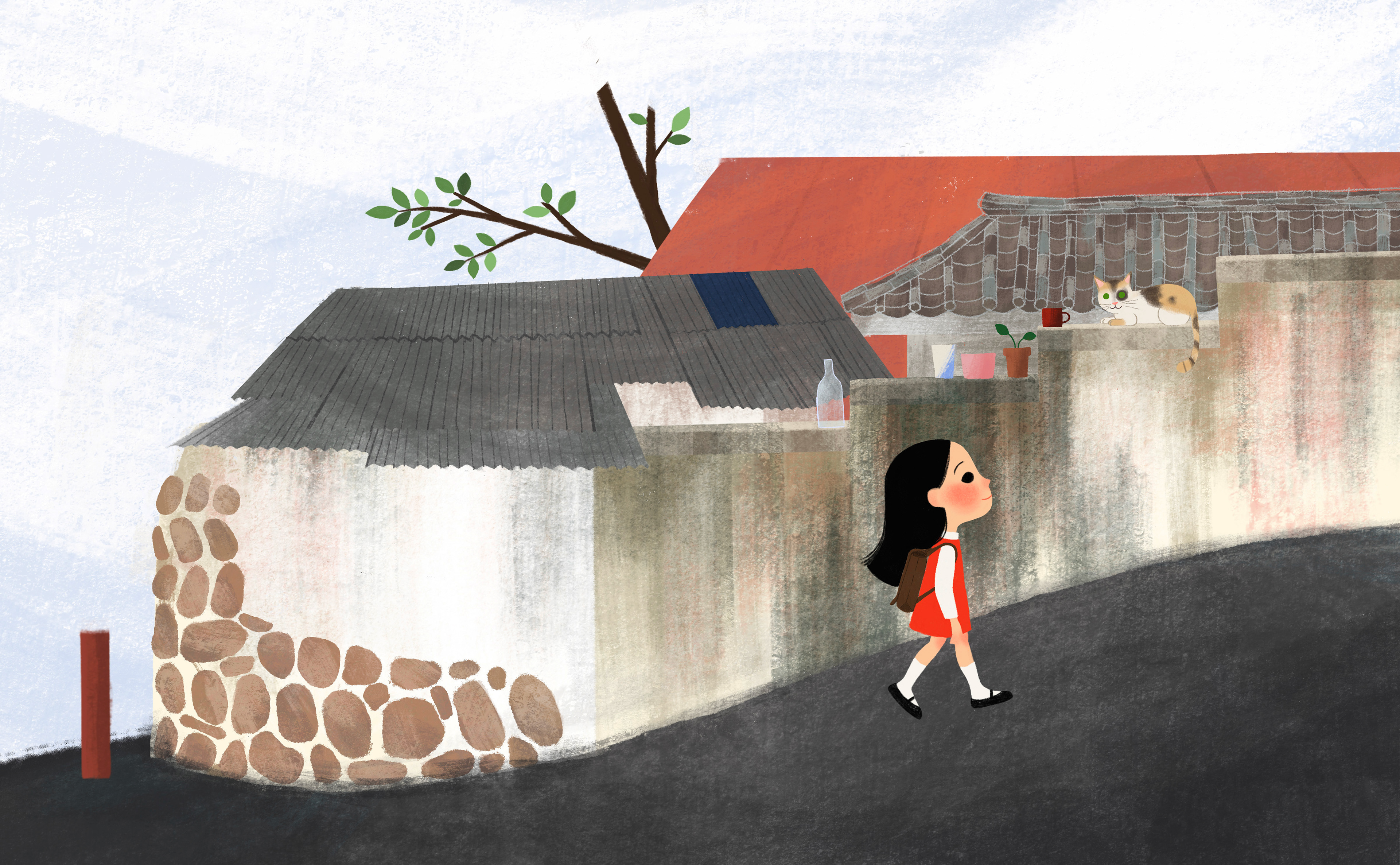 Illustration for personal book project "Soo's Walk Home"