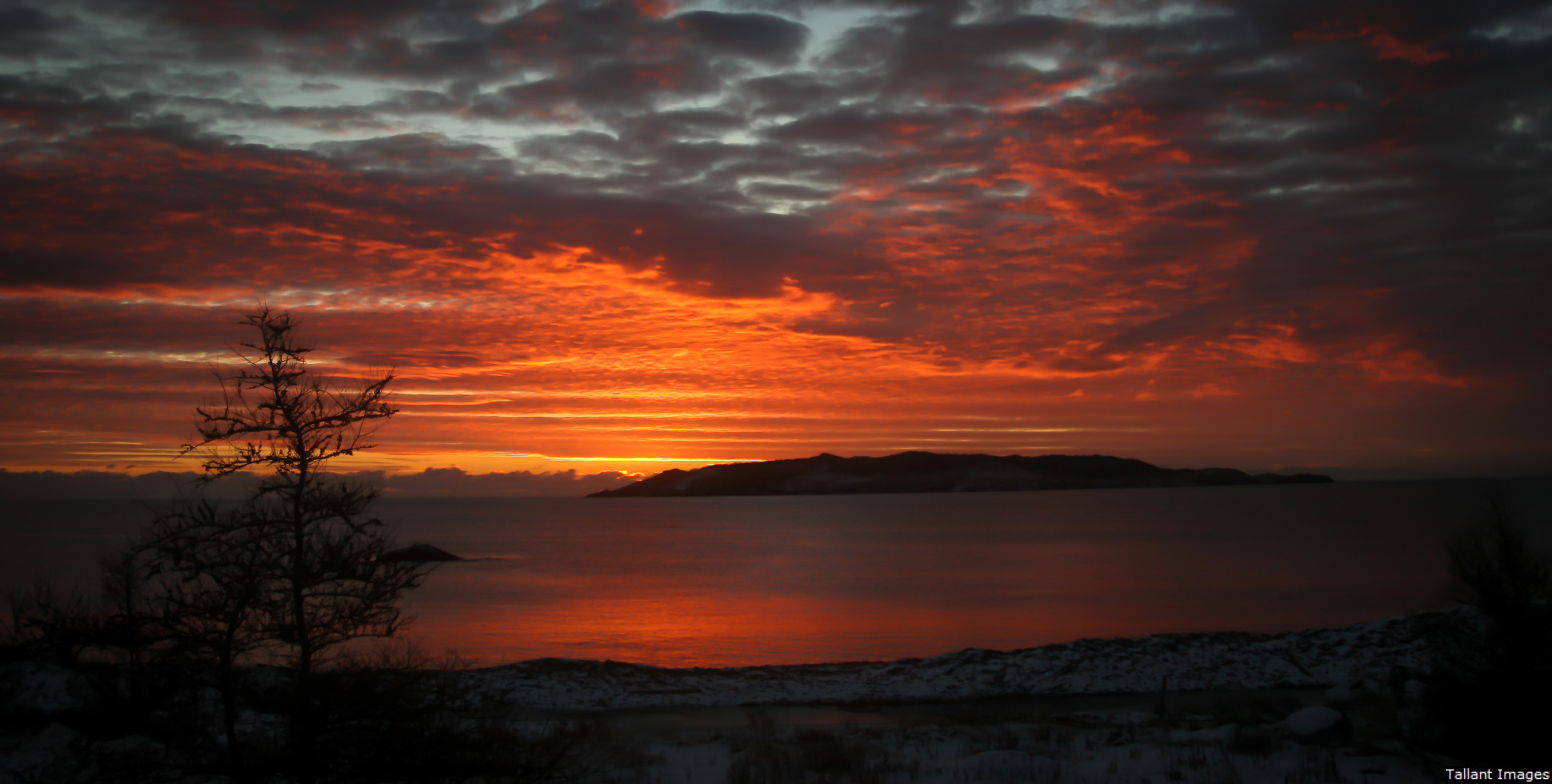 Warm Sunrise Sky in Winter
