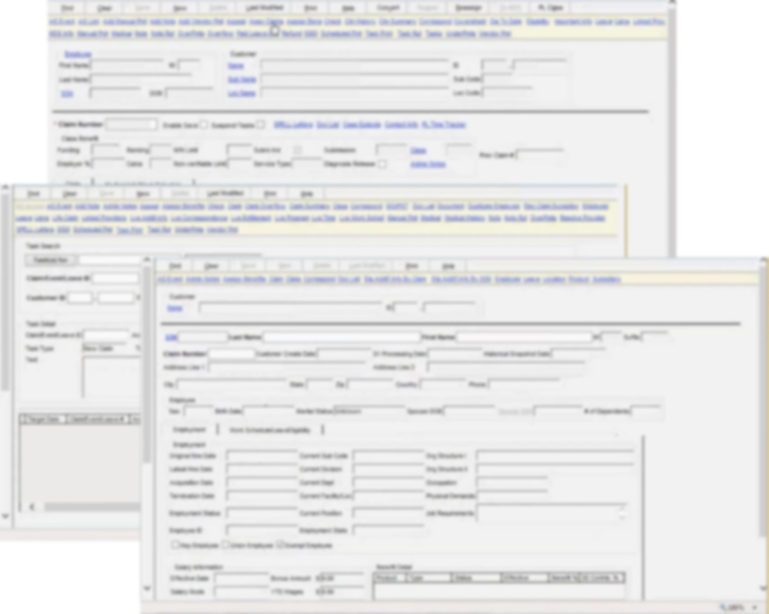 What the system interface looked like before (content blurred for privacy)