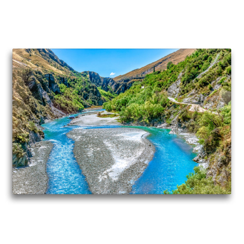 Textilleinwand - Neuseeland - Skippers Canyon Rafting am Deep Creek im Shotover River