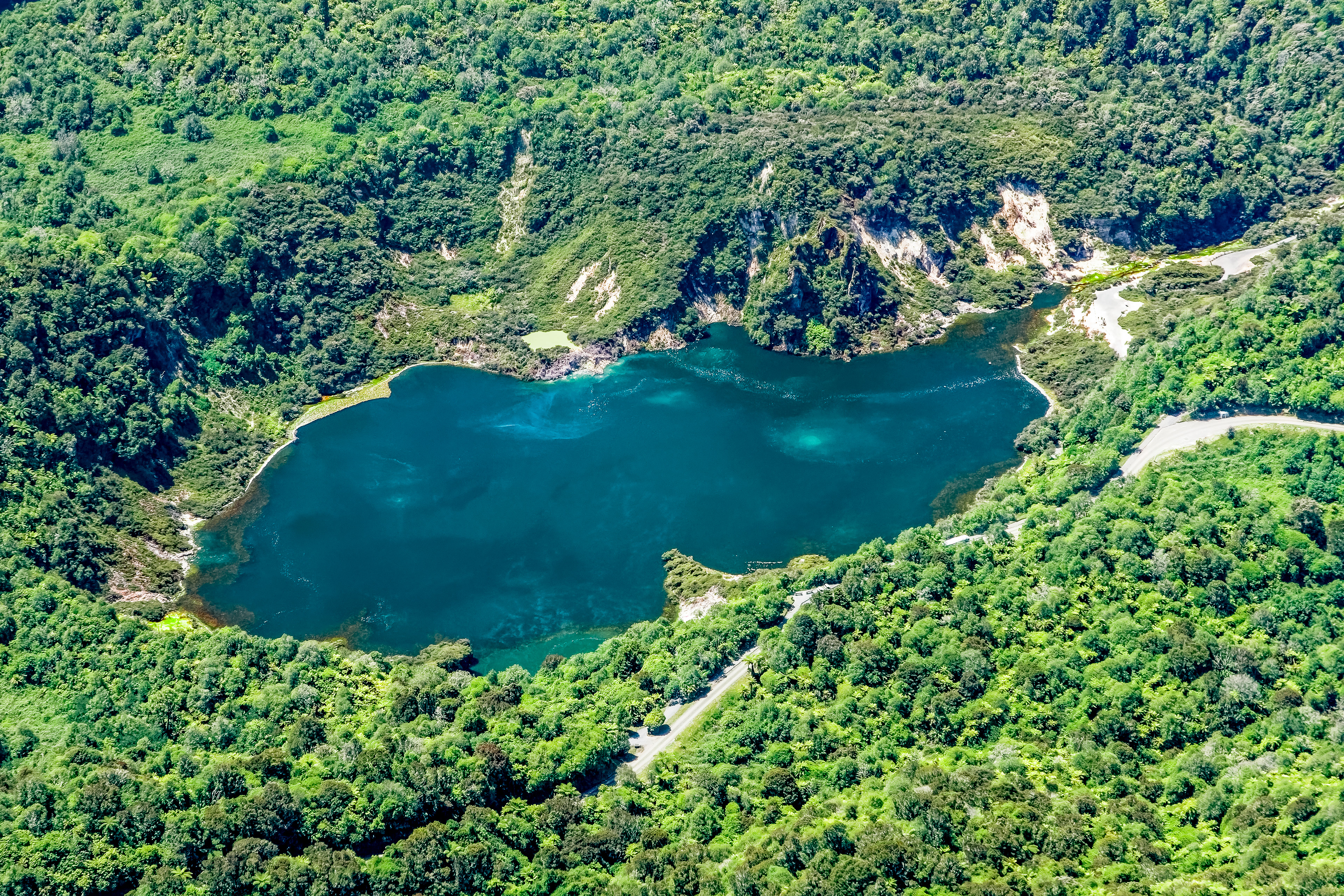 Frying pan lake in the Rotorua Waimangu Volcanic Valley  