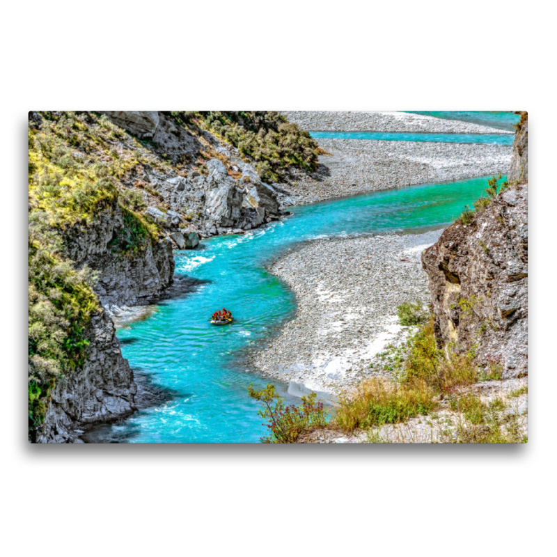 Textilleinwand - Neuseeland - Skippers Canyon Wildwasser Rafting auf dem Shotover River