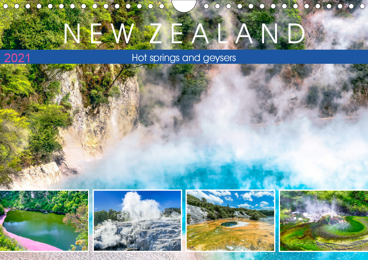 Calendar 2021 - New Zealand - Hot springs and geysers