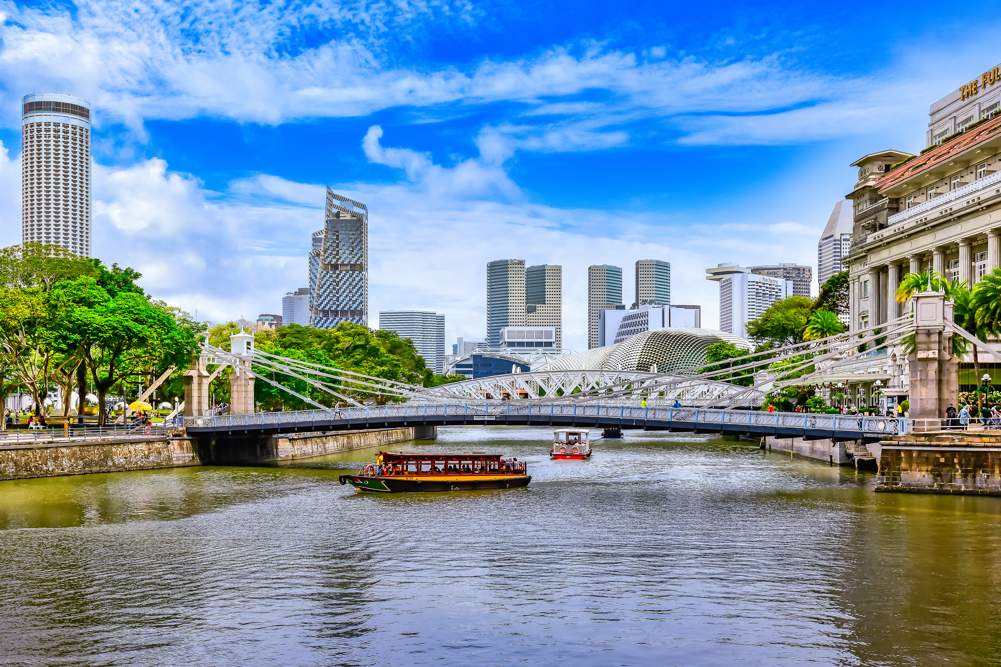 Singapore River mit der Anderson Bridge