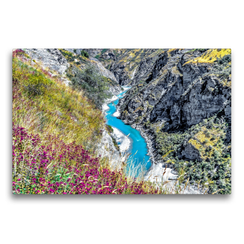Textilleinwand - Neuseeland - Skippers Canyon Schlucht mit dem Shotover River