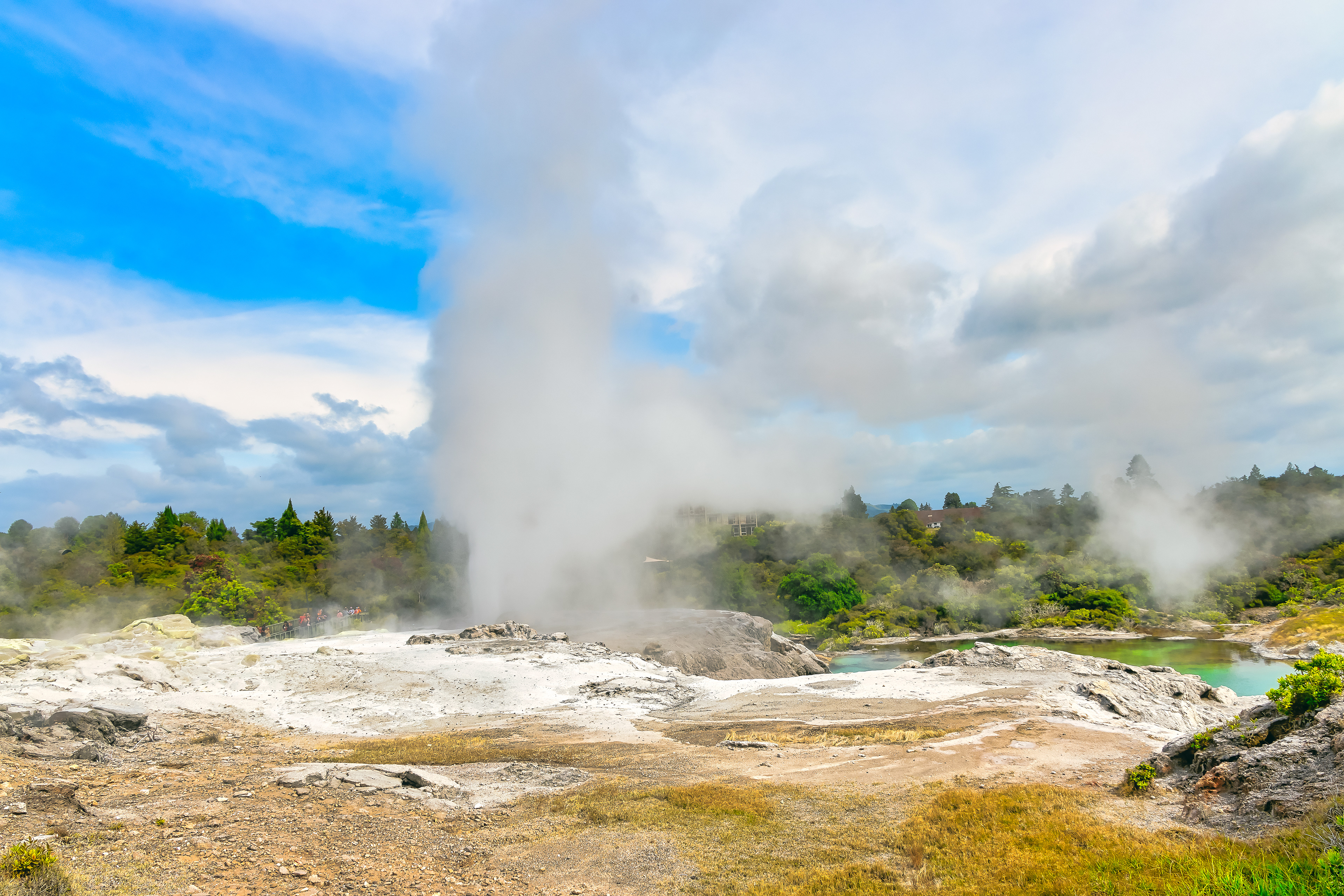 Whakarewarewa Geyser Terrace in the Te Puia Thermal Park  