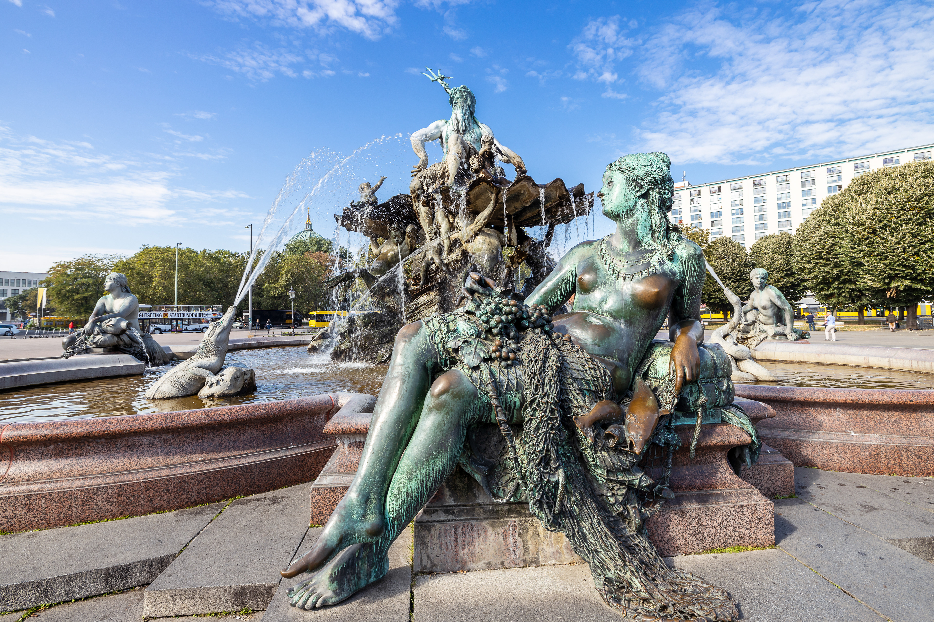 Neptune Fountain in the park by the television tower