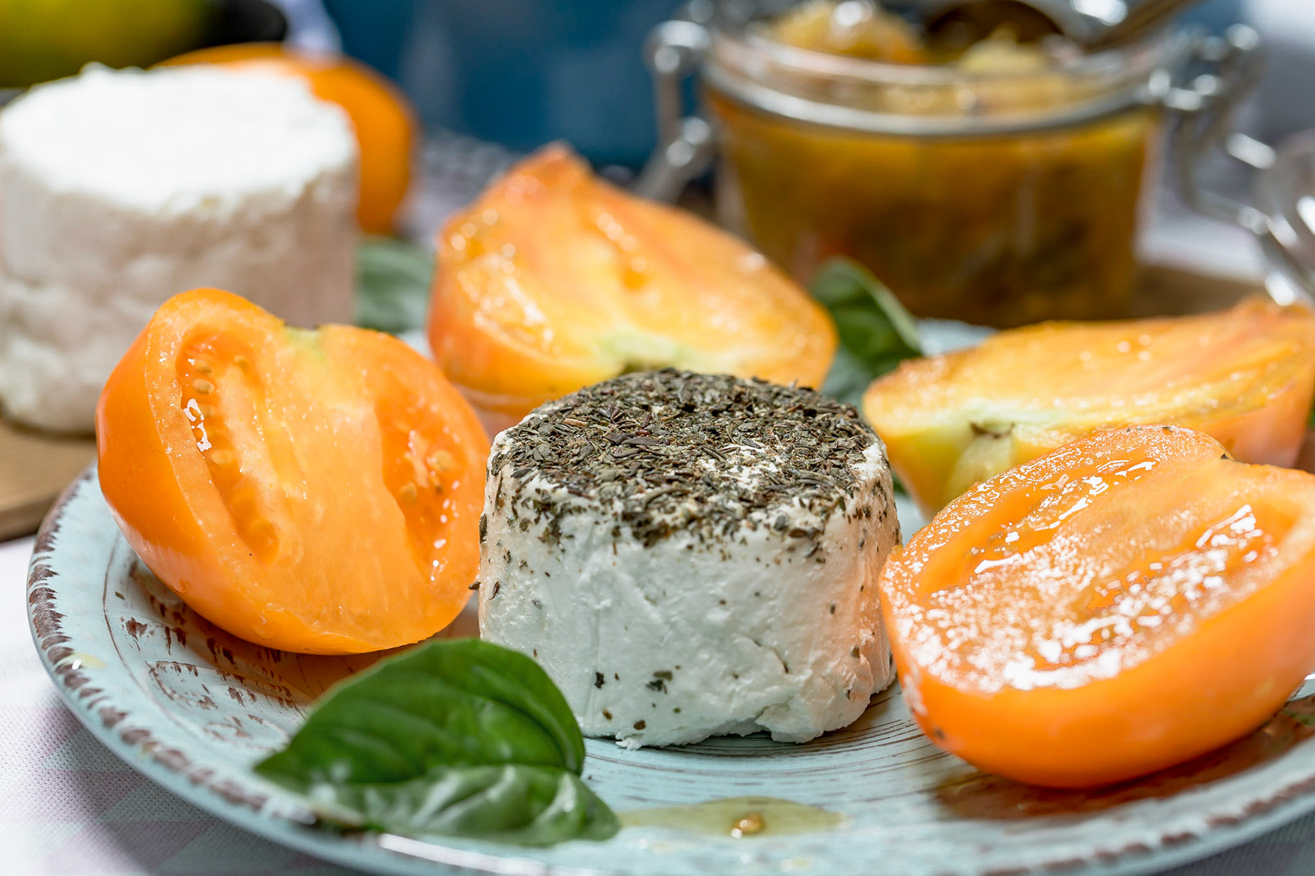 Ananas Tomate mit Ziegenkäse