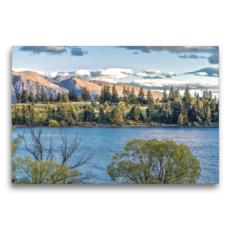 Textilleinwand - Neuseeland - Sonnenuntergang am Lake Wakatipu in Queenstown