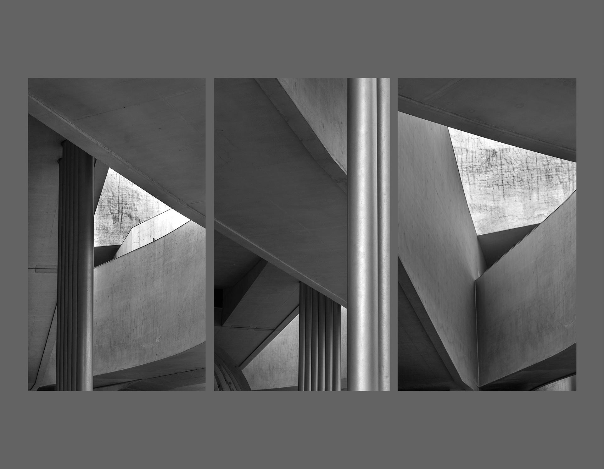 Photomontage Triptych  from the MAXXI Museum, Roma