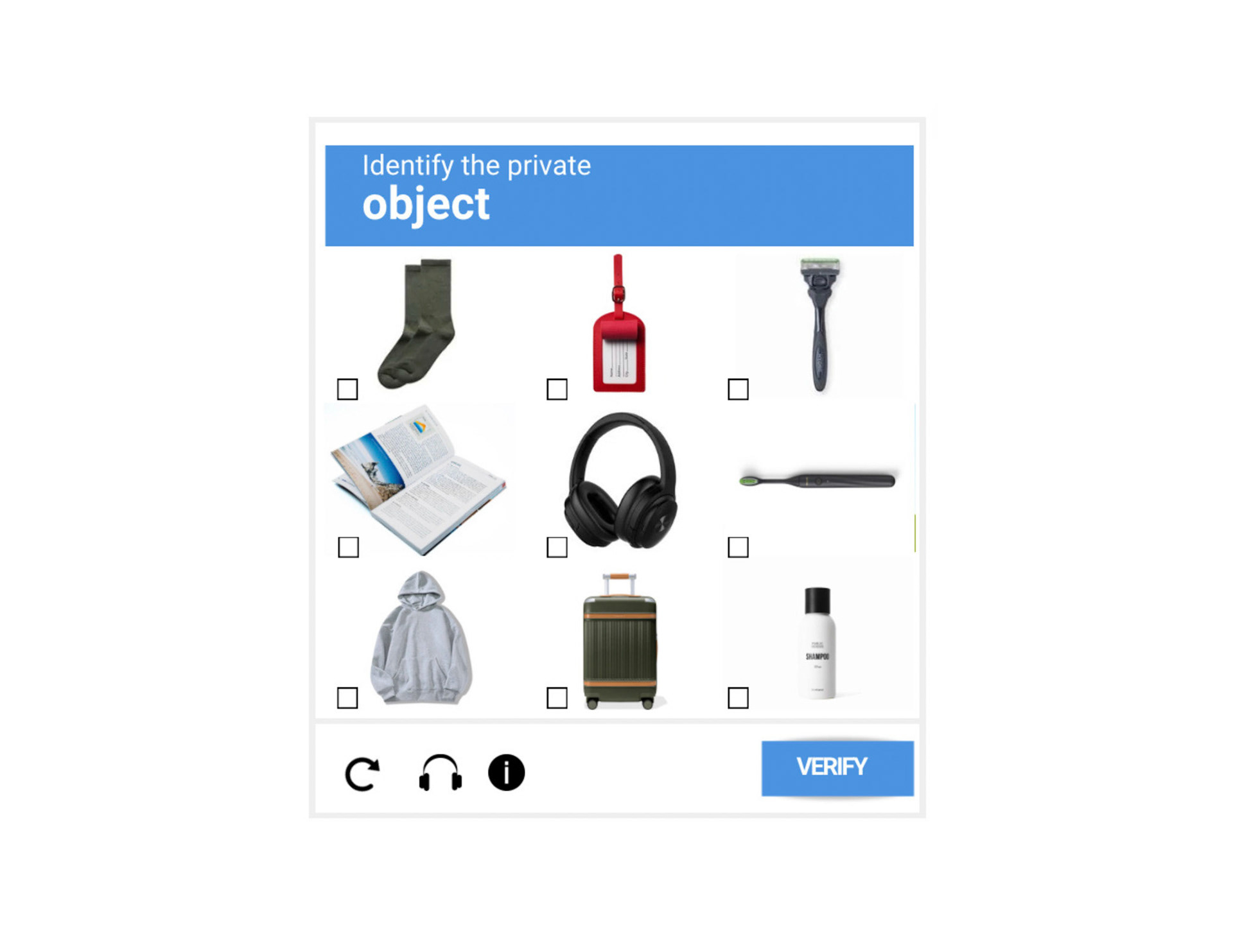 Private or Personal n.2, Reproduced image of an interactive captcha form, 2023
