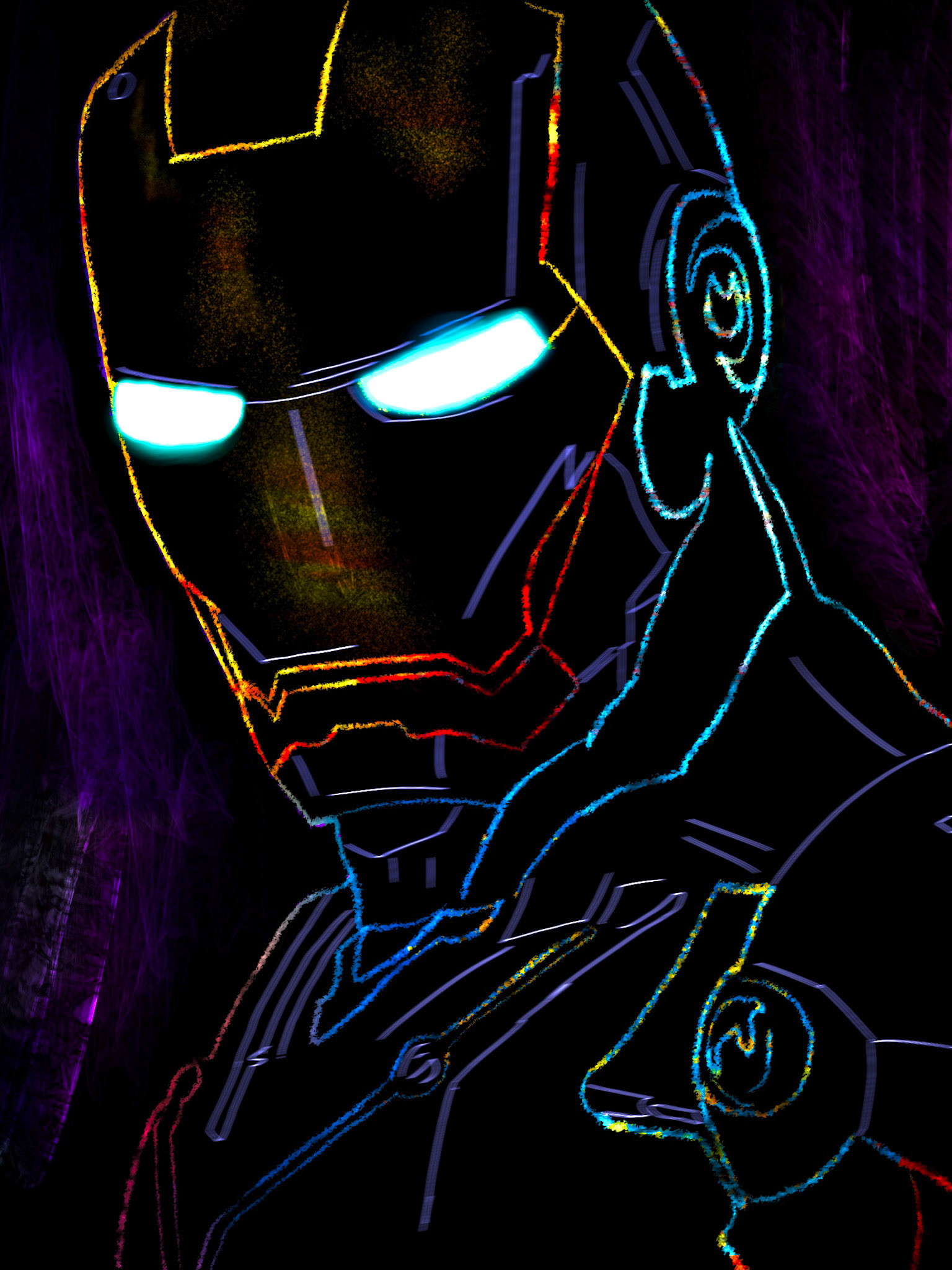 Iron Man Scratch Art
