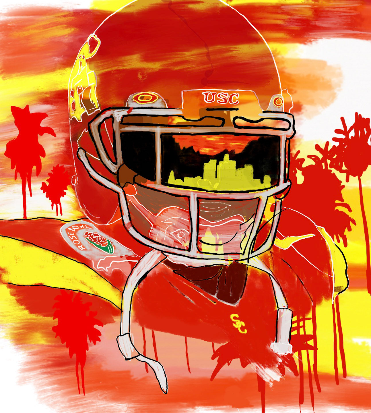 Lendale White Oil paint style LA Background