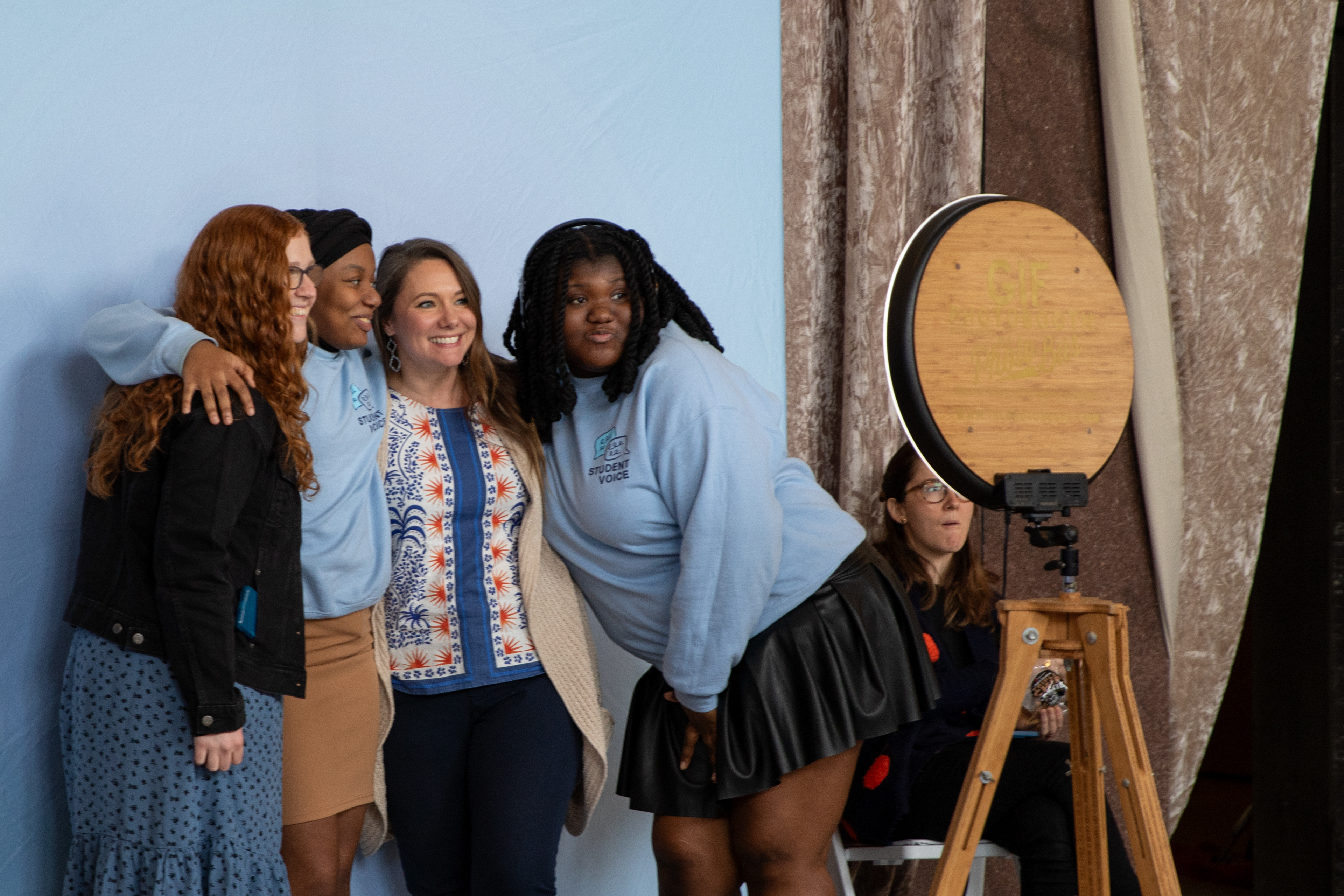 Students and educators take advantage of the photobooth