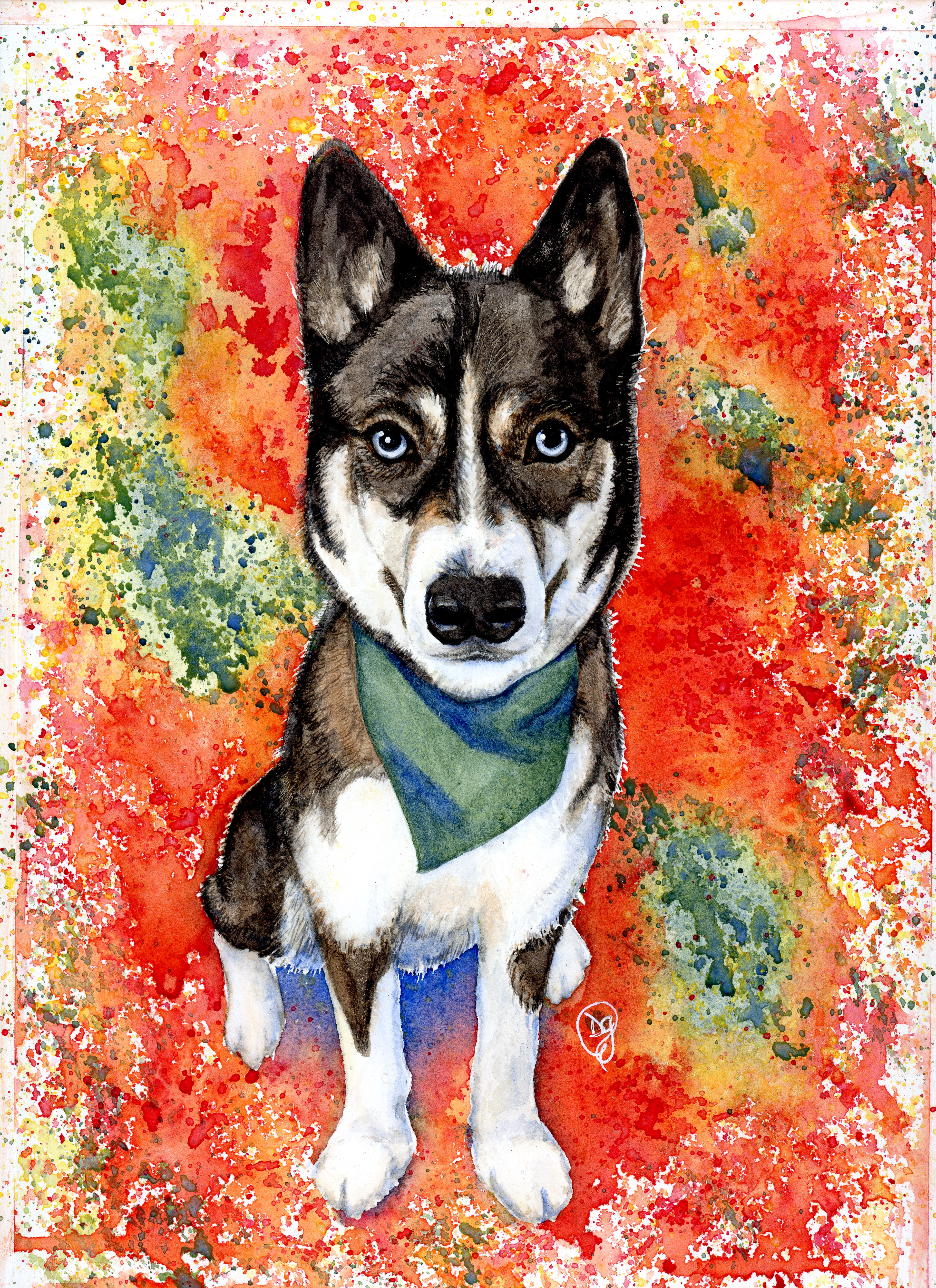 Penny. Watercolor and pencil. (I swear this is what the picture they gave me looks like.)