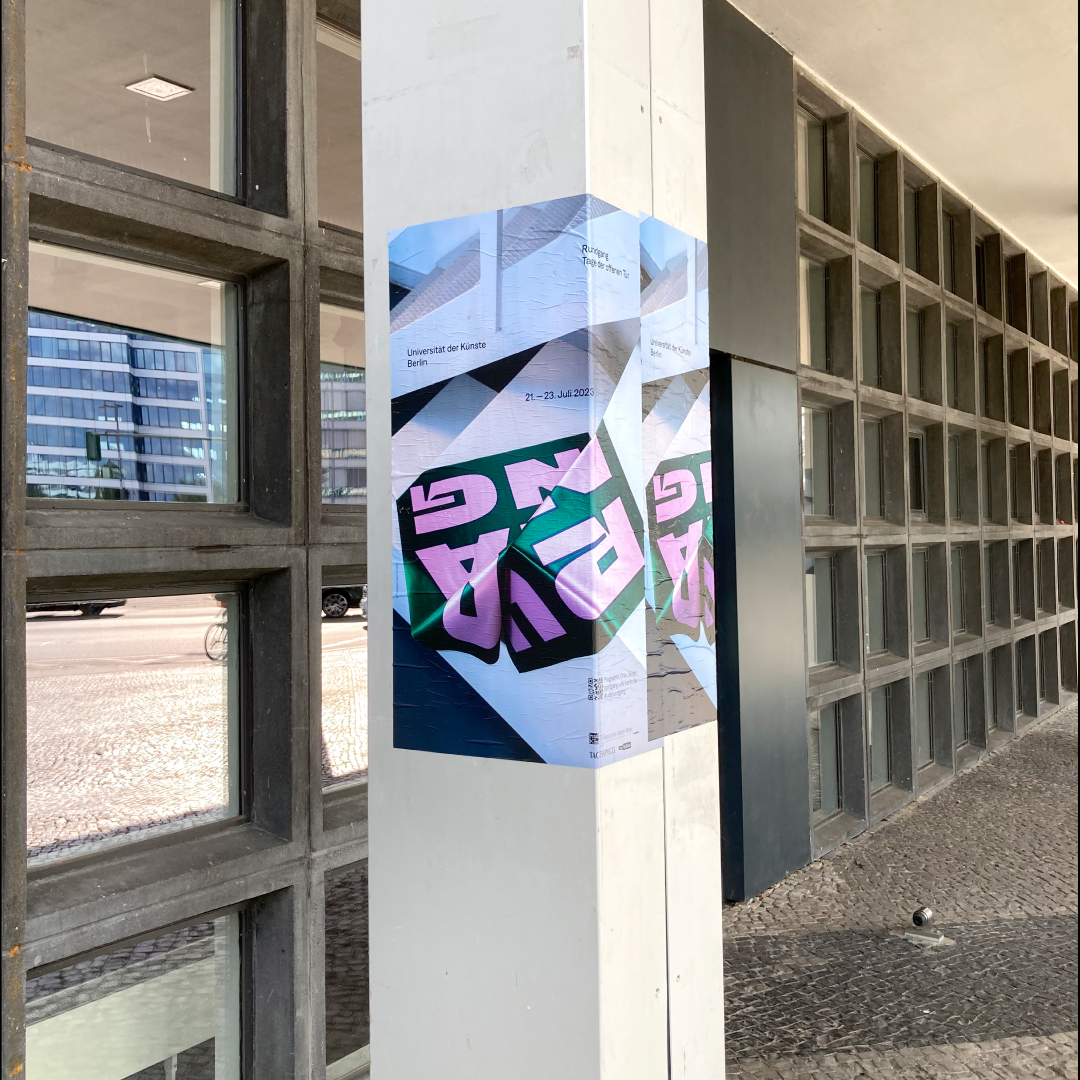 Visual Campaign for Rundgang 2023 of University of Arts Berlin (UdK), © Ira Göller, Sophie Pischel 2023.