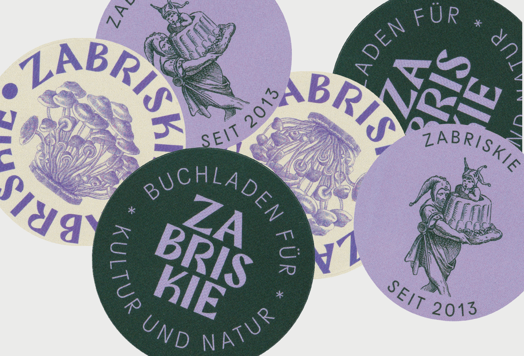 Visual identity for Zabriskie Bookstore for Nature and Culture, © Sandra Méndez Sarmiento, Sophie Pischel, 2023.