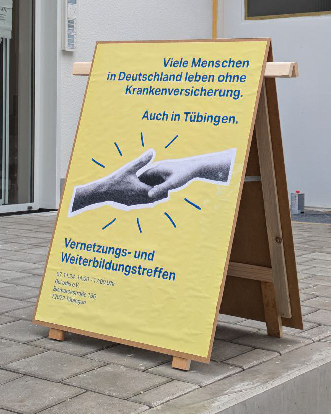 Webstory (concept + design) on the situation of people without health insurance in Tübingen | Funded by Takt e.V. | Formate des Dialogs in cooperation with the Asylzentrum Tübingen | 2024