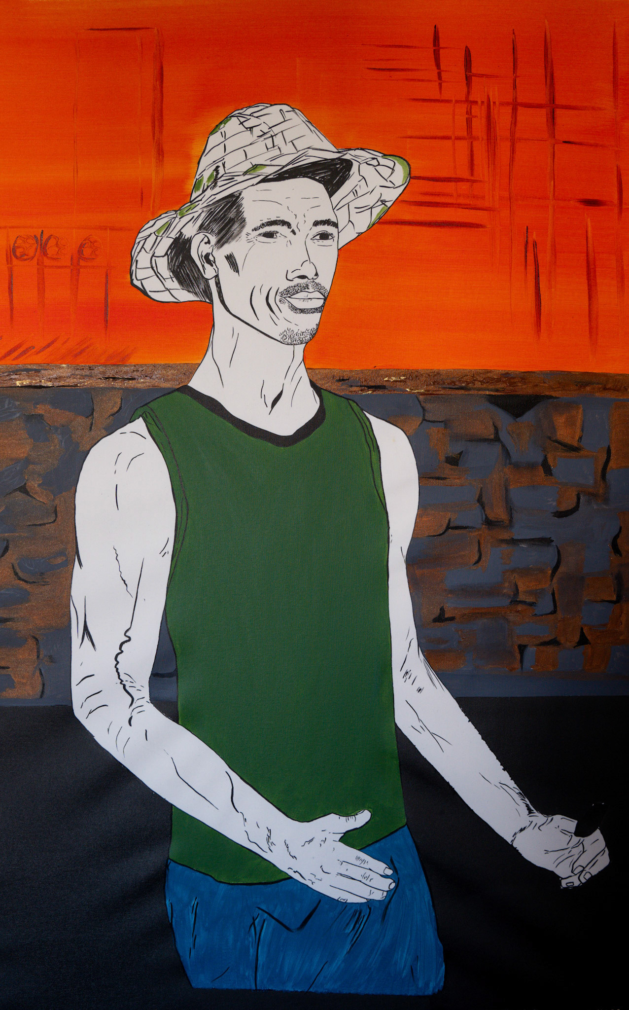 Puro Suco de Bahia, 2025, 100x66cm, Acryliques et Encre de Chine sur toile. (Prix sur demande)