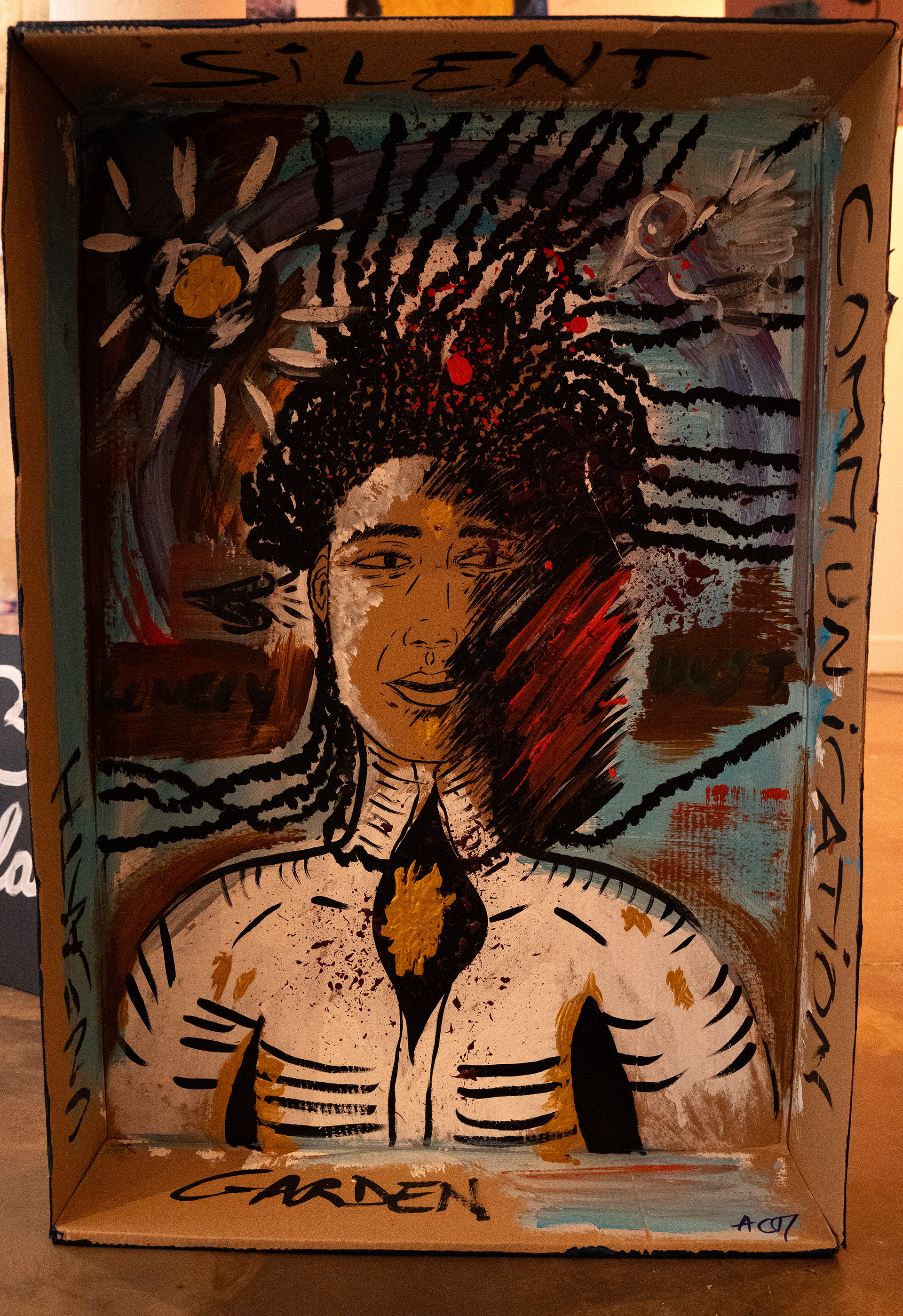 To connect. 2025. Encre de Chine et Acryliques sur carton. 