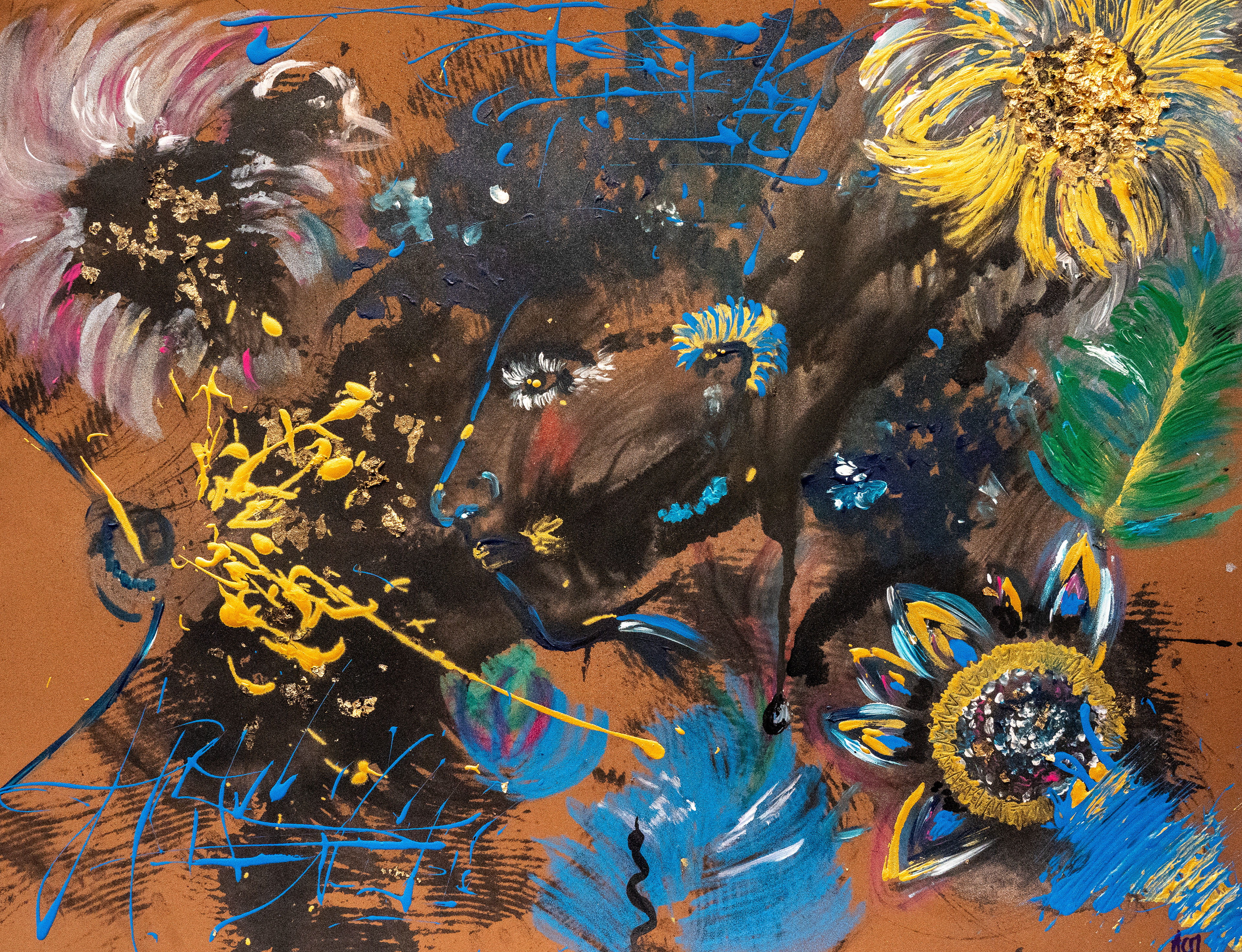 At the Back of the Room, 2025 India ink, acrylic and gold flakes on thick satin-finish Canson paper 50 × 65 cm €2,600