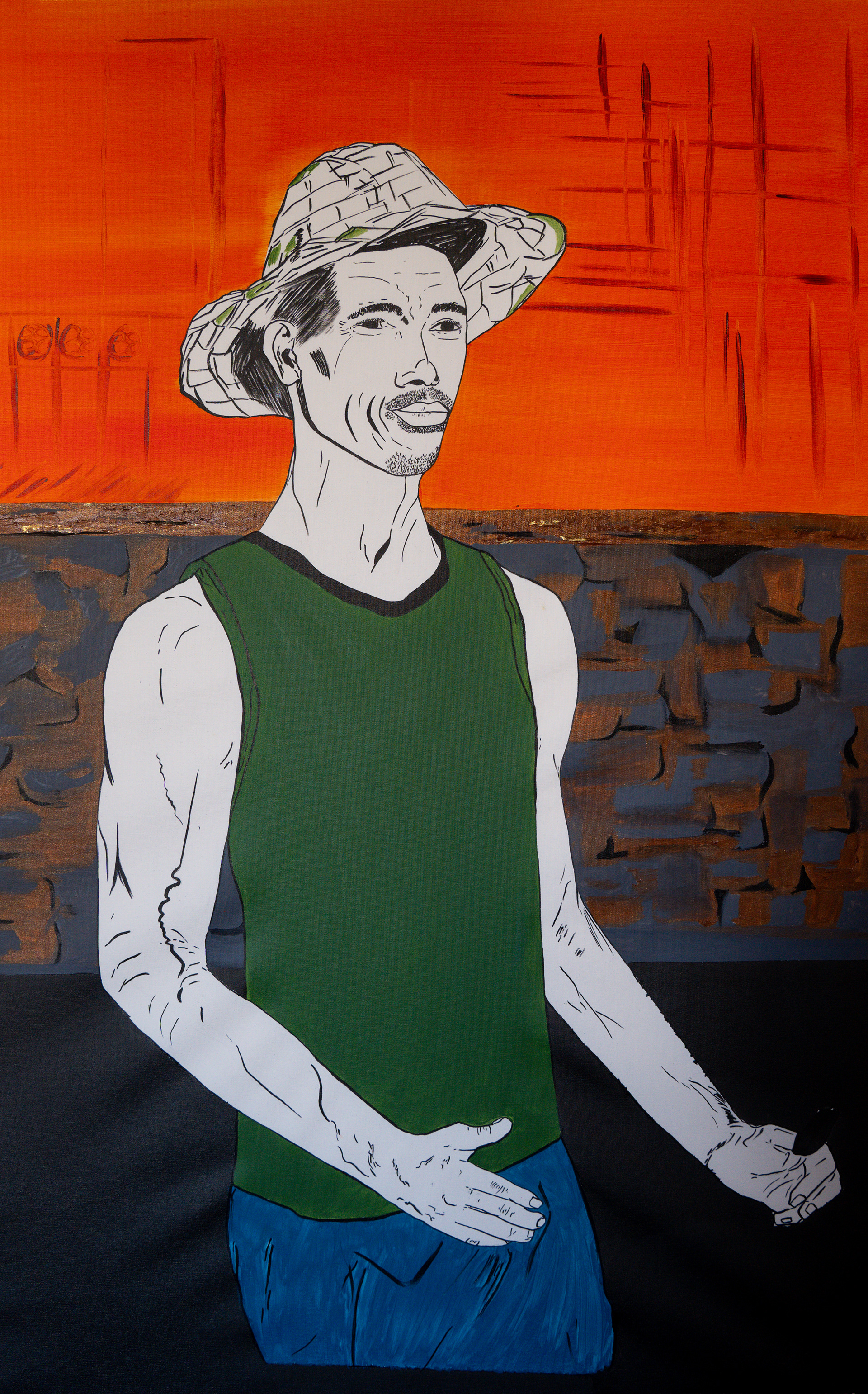 Puro Suco da Bahia — 2025  Tributo Acrílicas e tinta nanquim sobre tela sem chassi 100 × 66 cm. €2,400