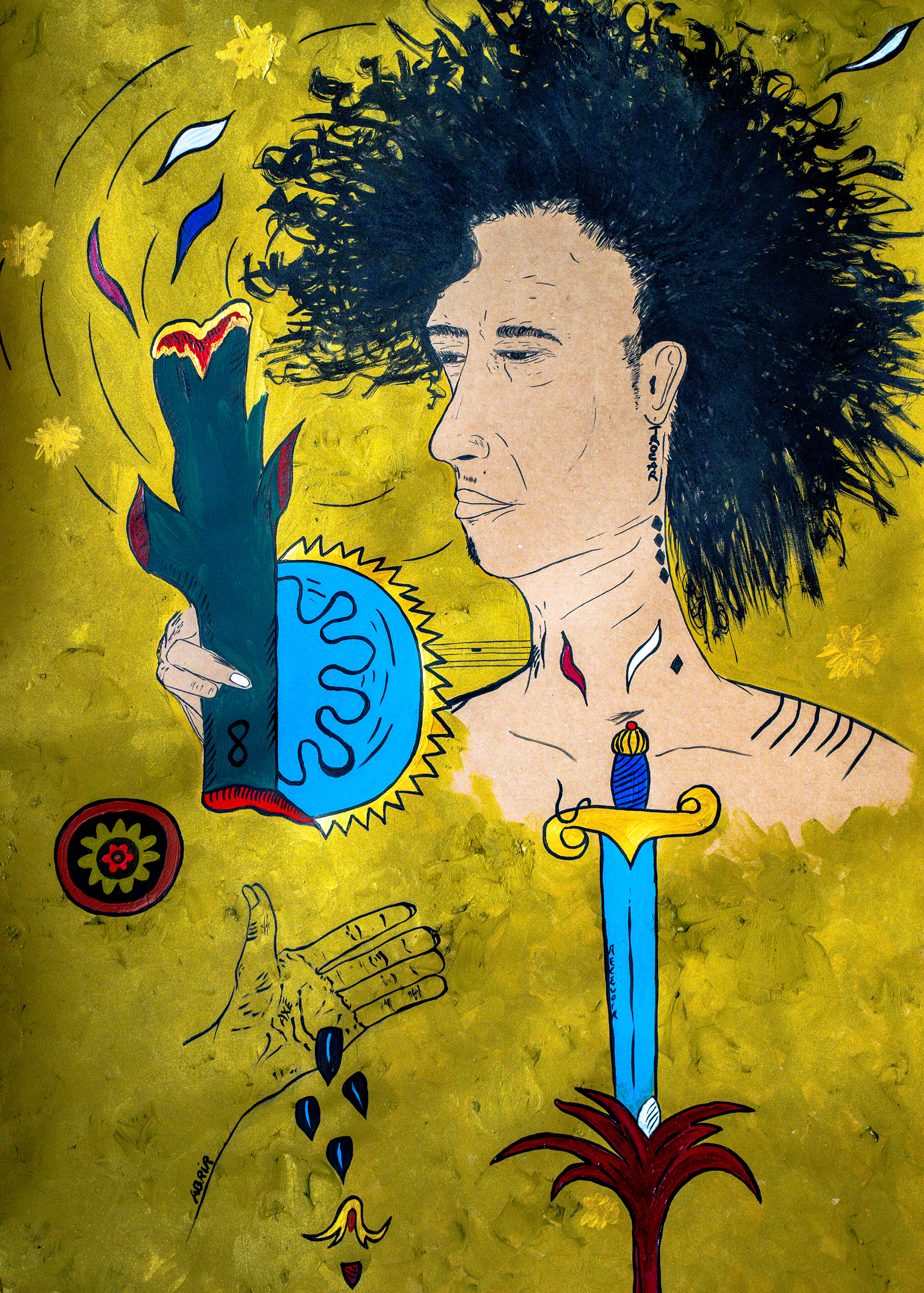 Entre céu e terra. Encre de Chine et Acryliques. 65x50cm. 2025. €800