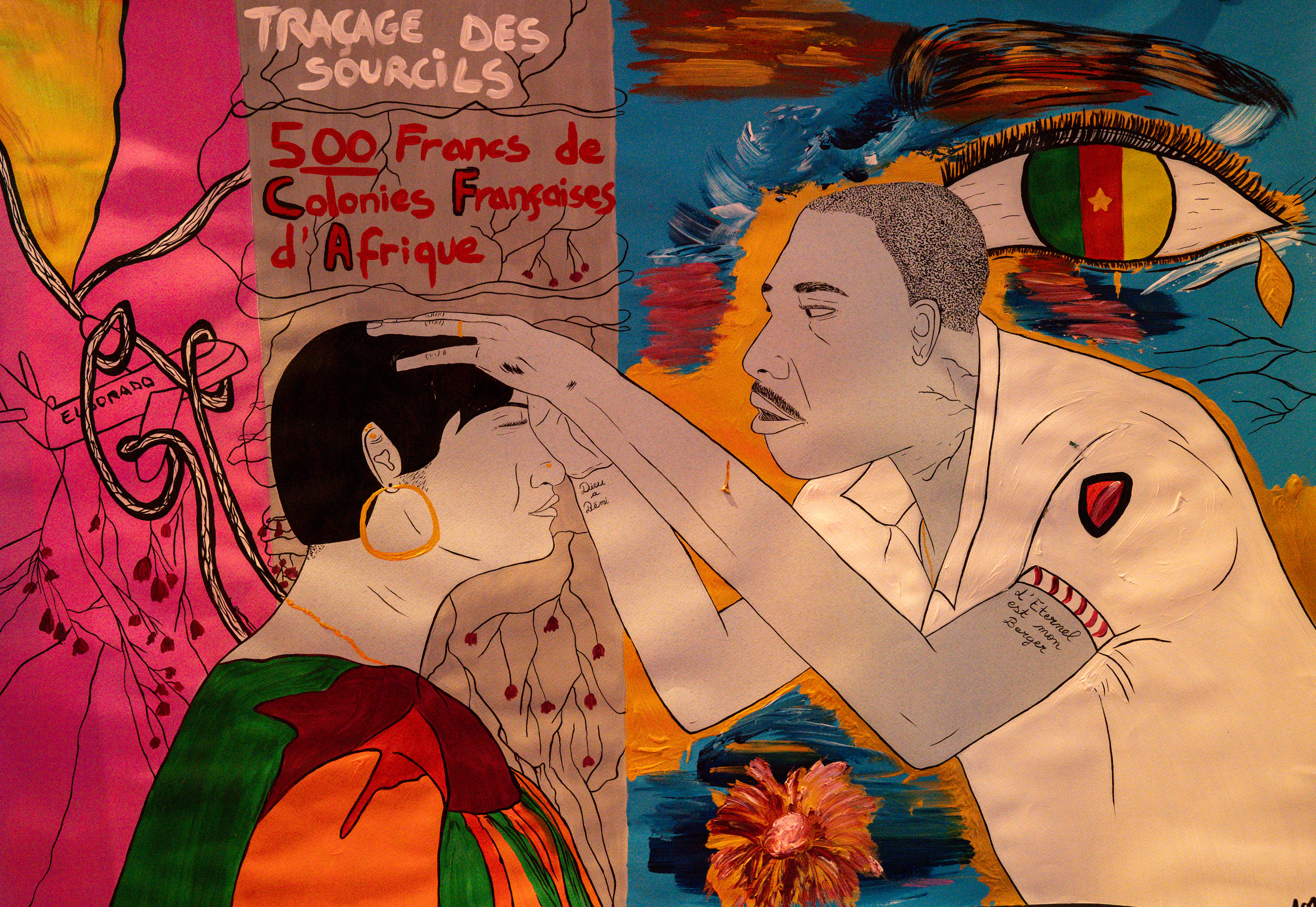 FCFA. 2025. 70x100cm. Encre de Chine et Acryliques sur papier Tiziano.