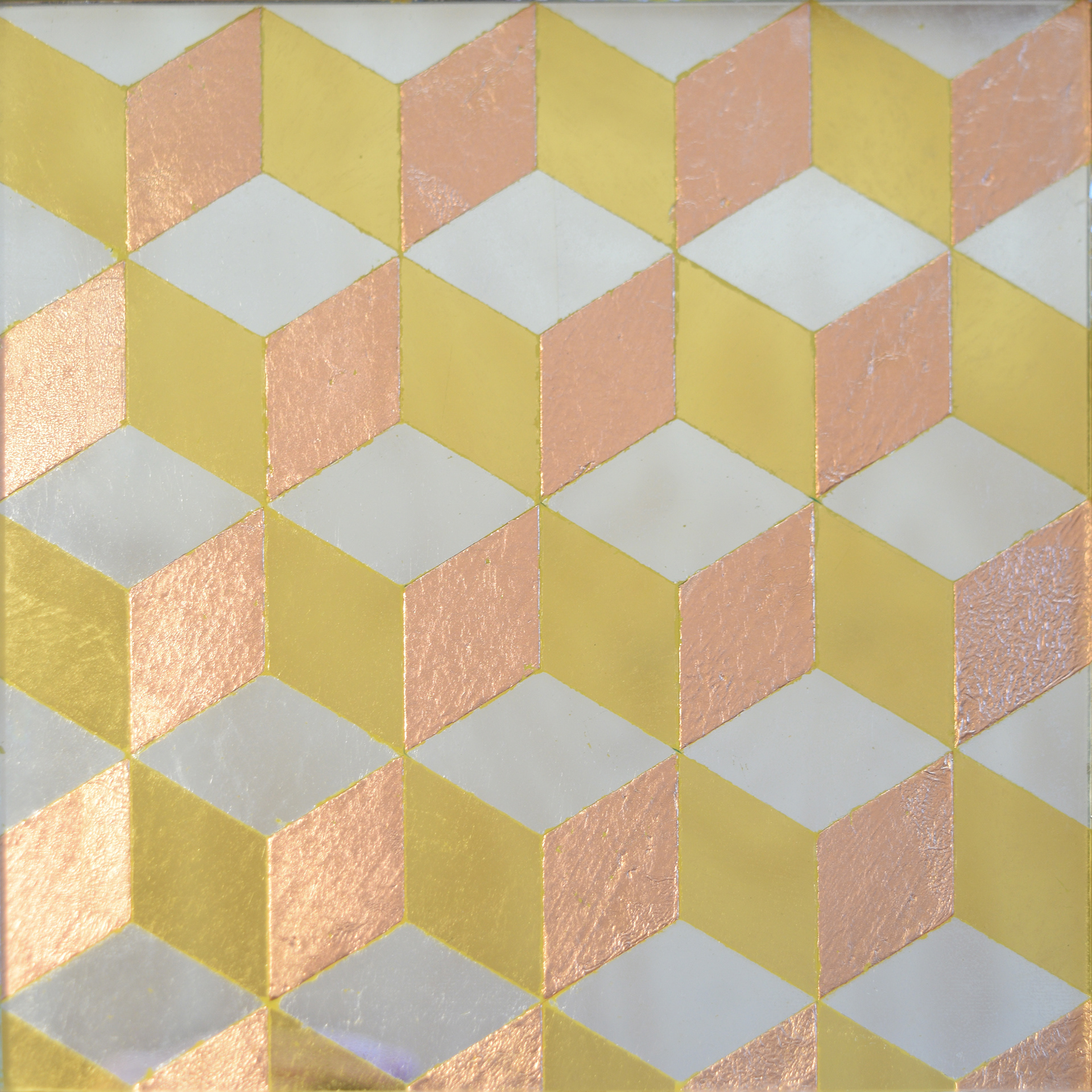 3D Cubes in 23.5ct Gold, Silver & Copper