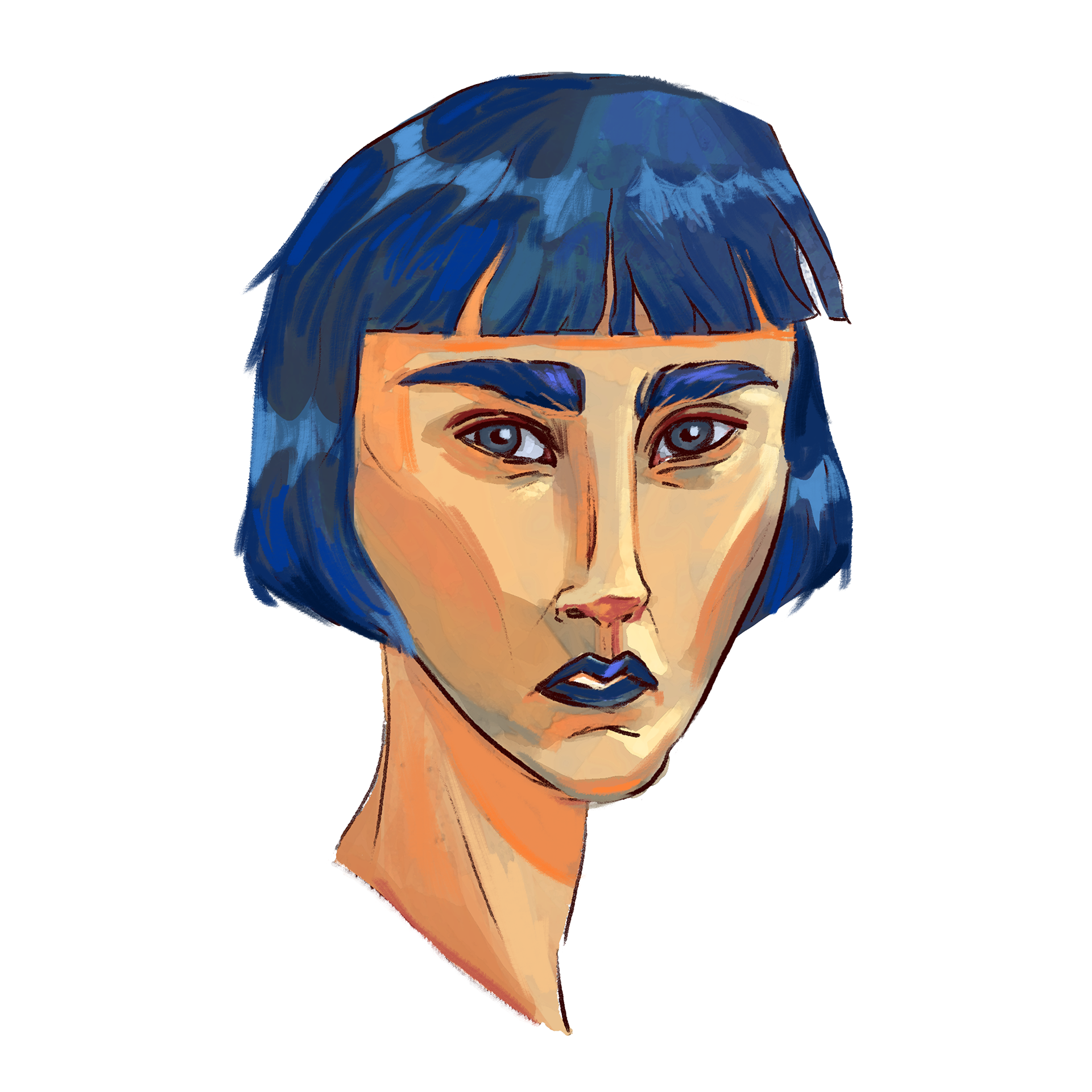 Femme bleue (inspiration Modigliani/Bilal)