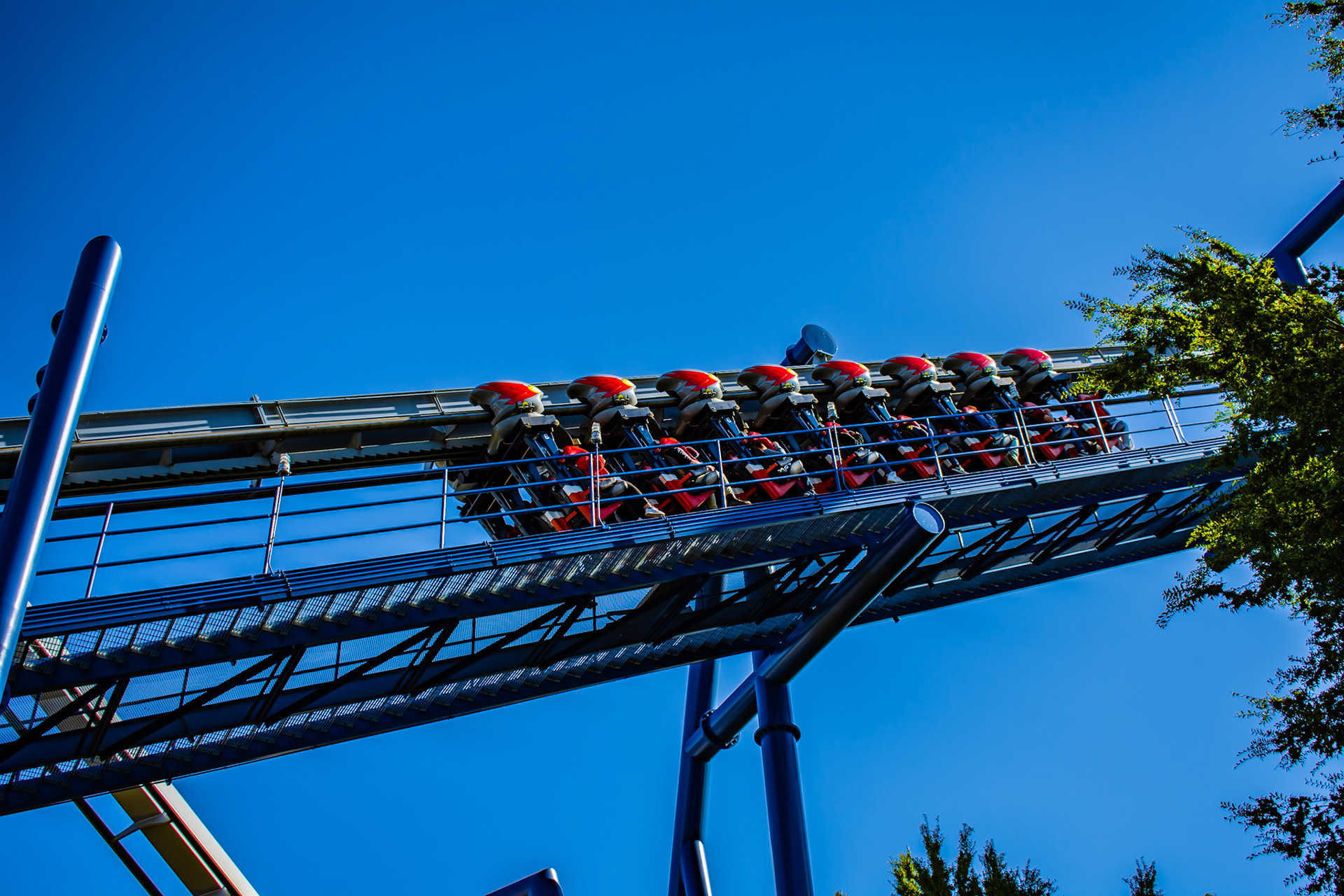 Afterburn making it’s trek to the top of the lift hill.