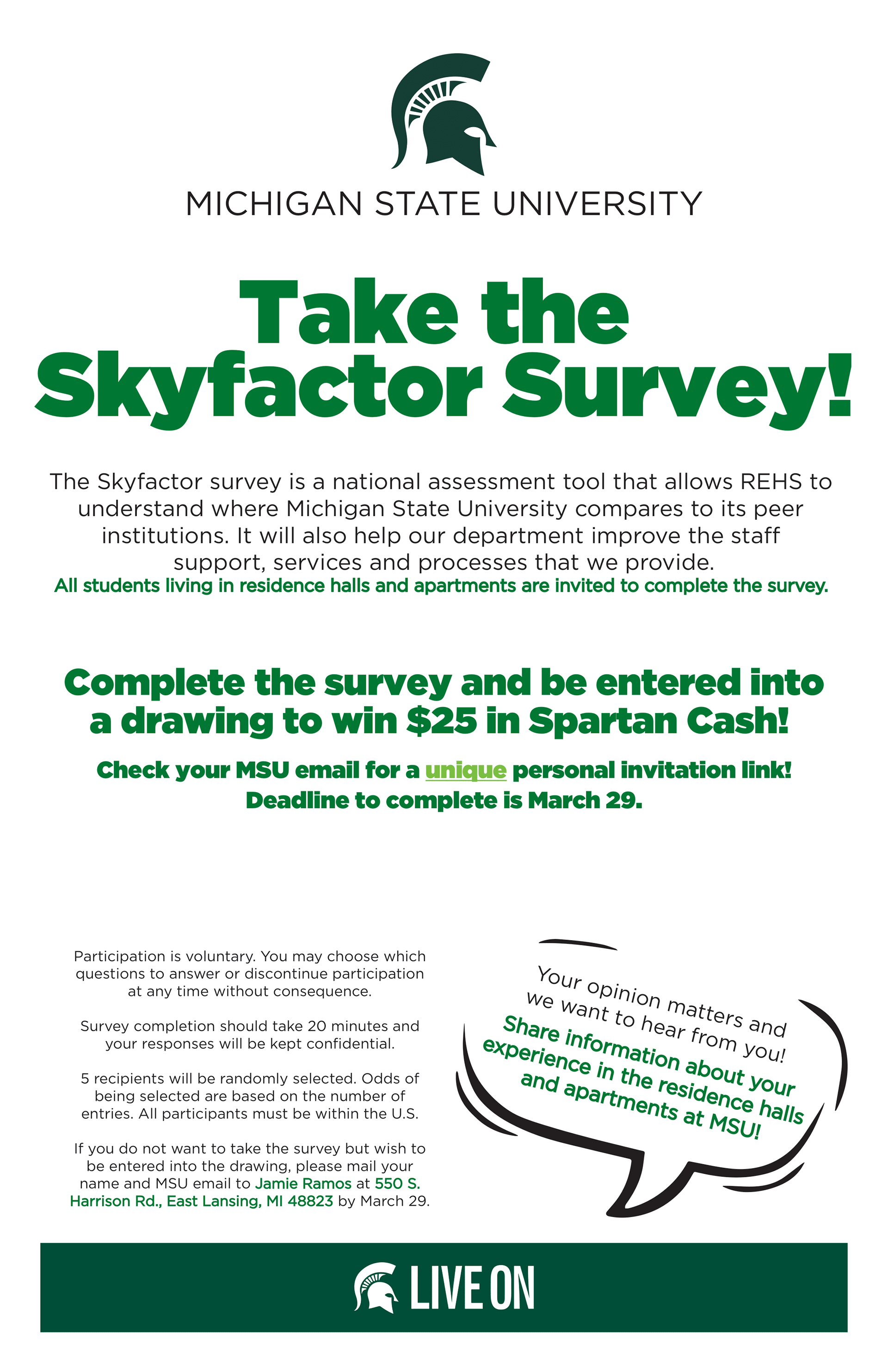 Student survey flyer