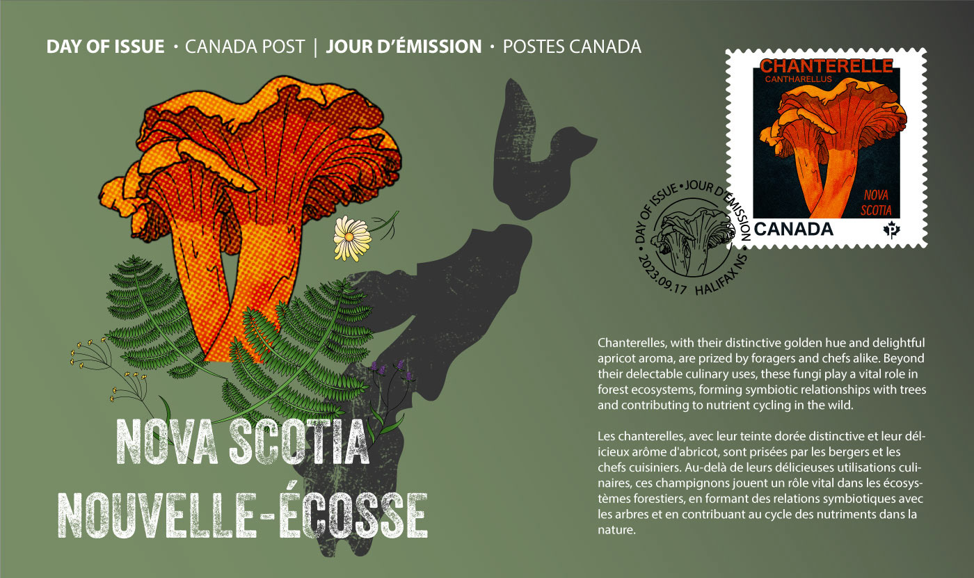 Day of issue for the stamp Nova Scotia Chanterelle