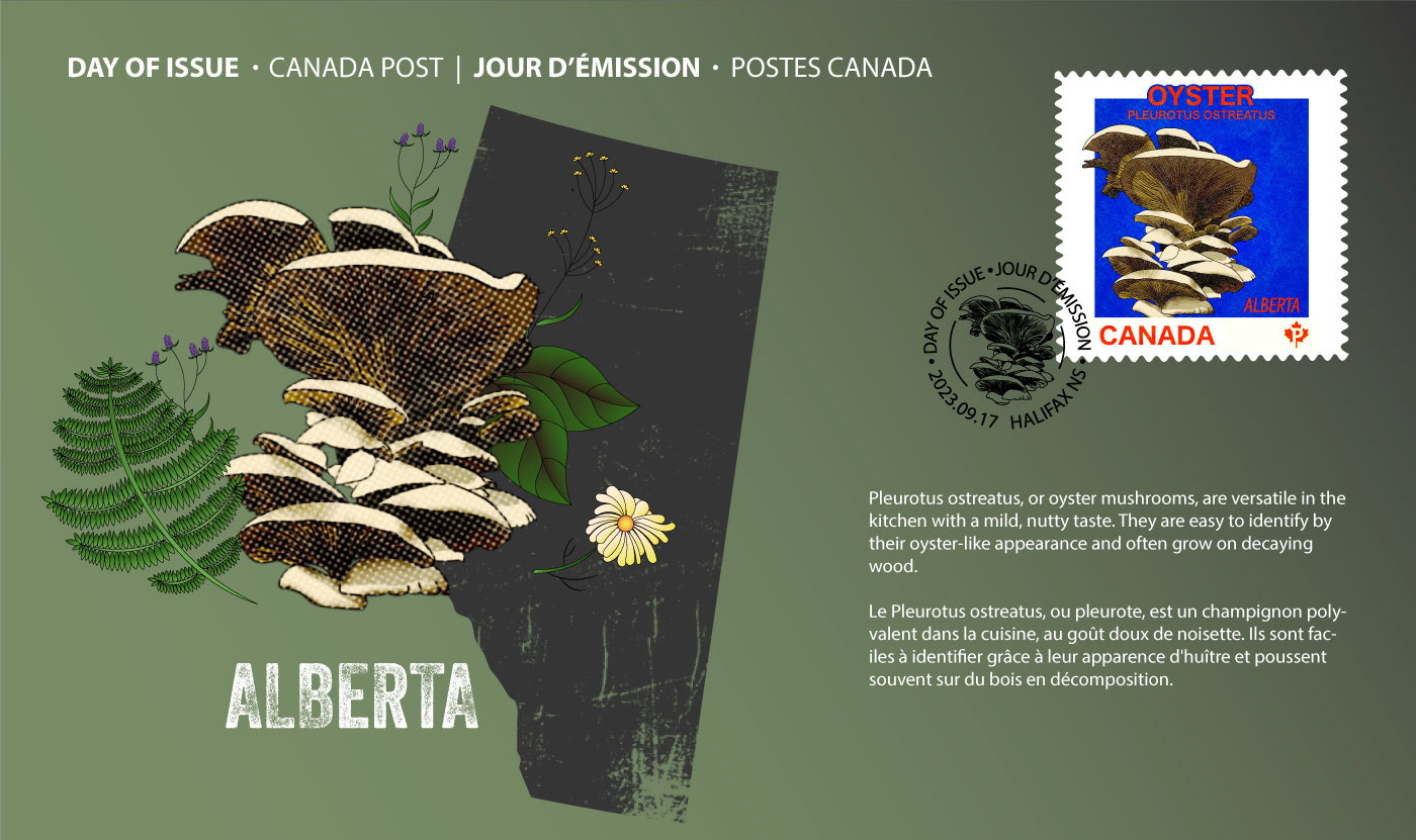 Day of issue for the stamp Alberta Oyster