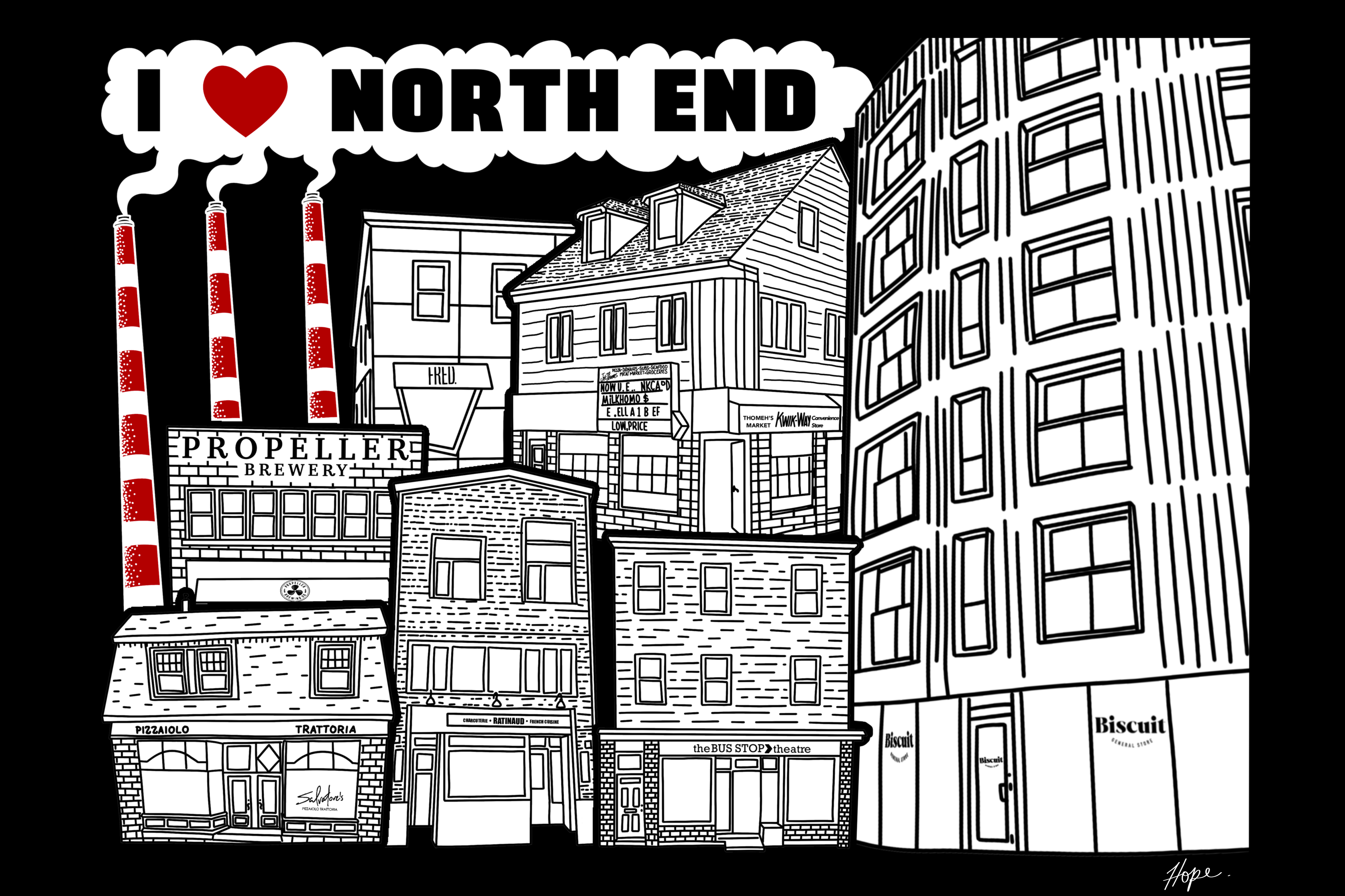 Love Note to the North End postcard final design